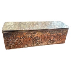 1900s Dutch Colonial Style Copper Silver Plated American Box by Barbour & co.