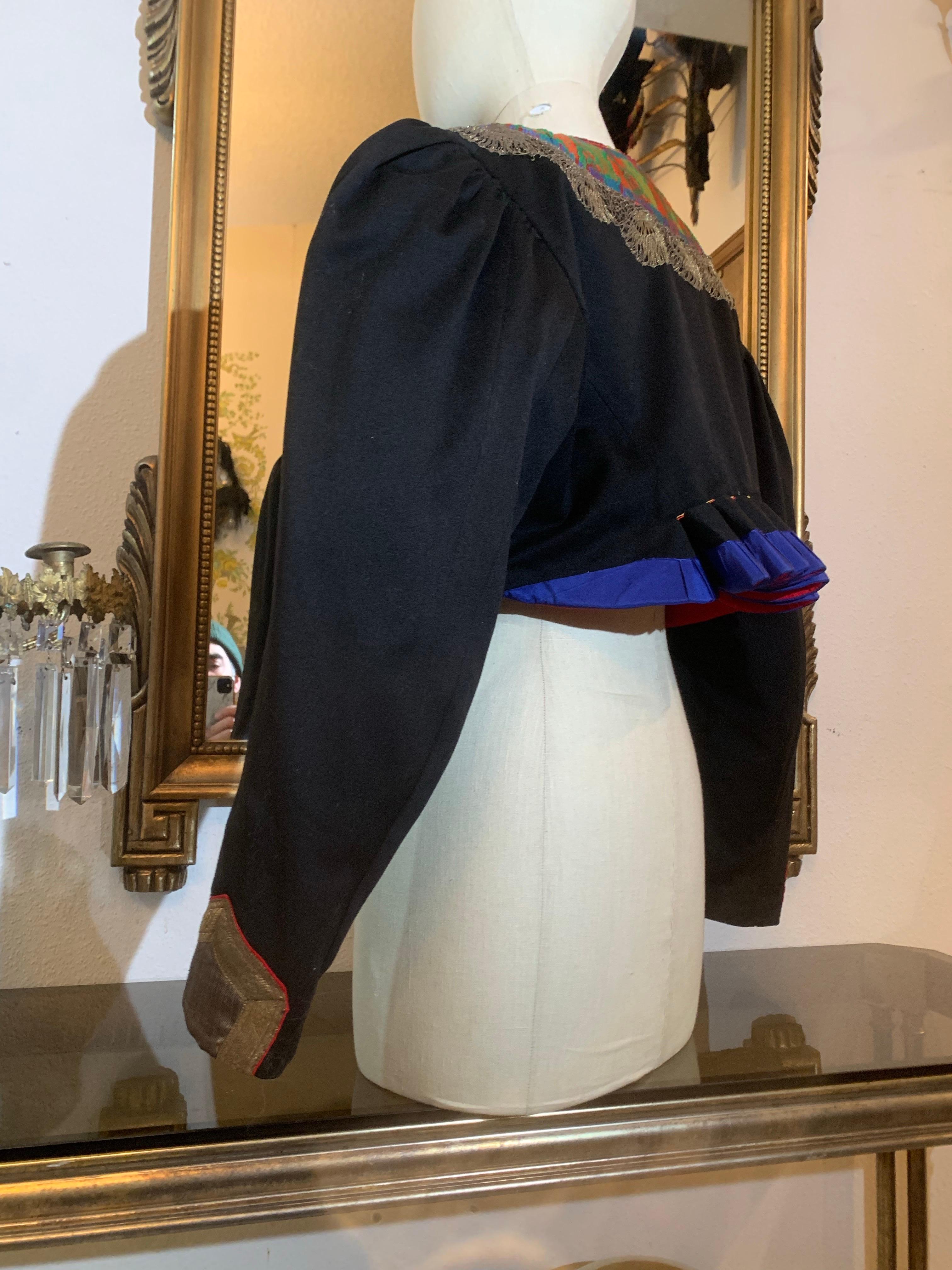 1900s Eastern European Folk Wear Ensemble Delicately Embroidered Jacket & Vest For Sale 9