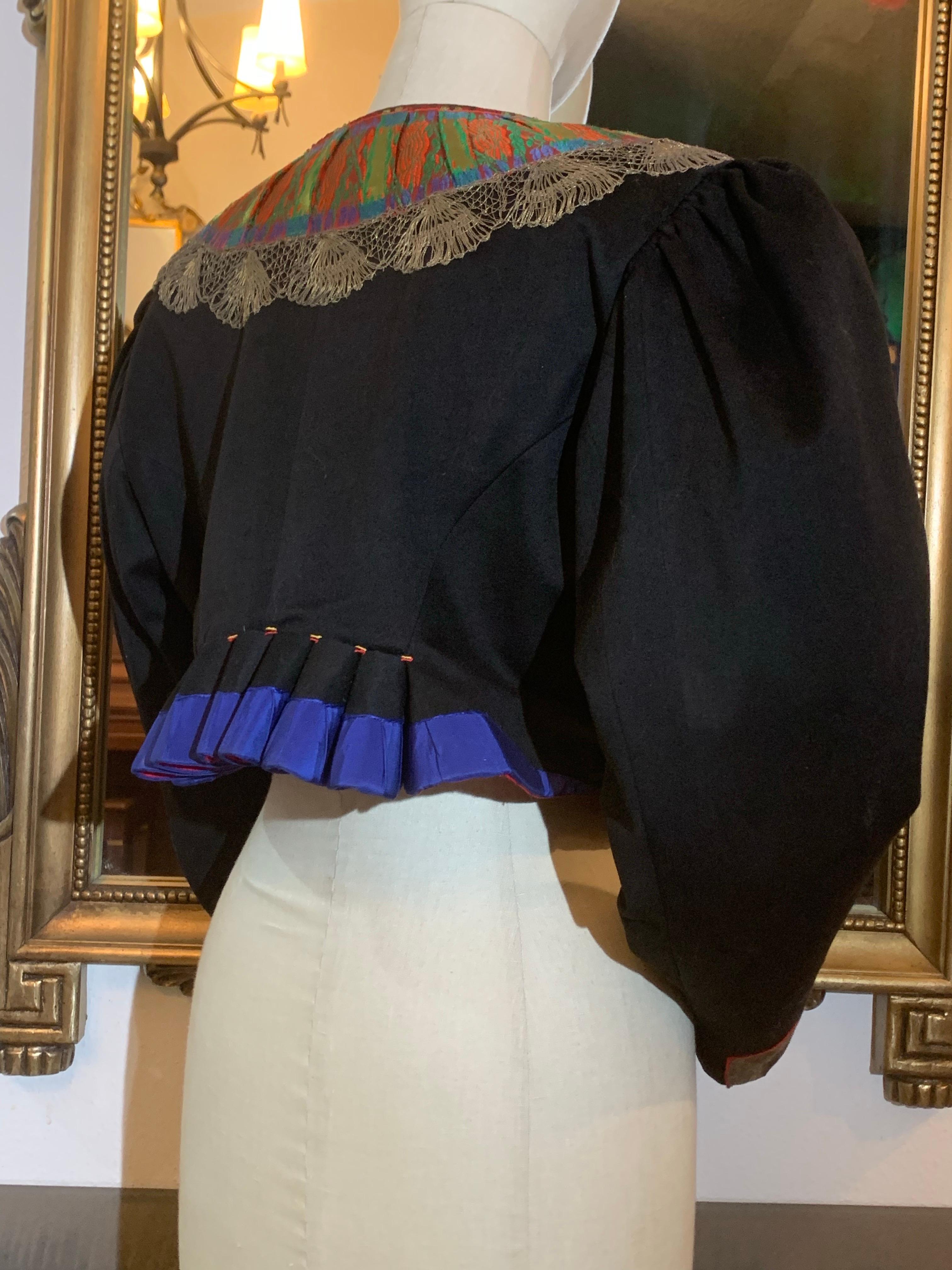 1900s Eastern European Folk Wear Ensemble Delicately Embroidered Jacket & Vest For Sale 15