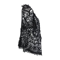 1900s Edwardian Black Tape Lace Open Jacket