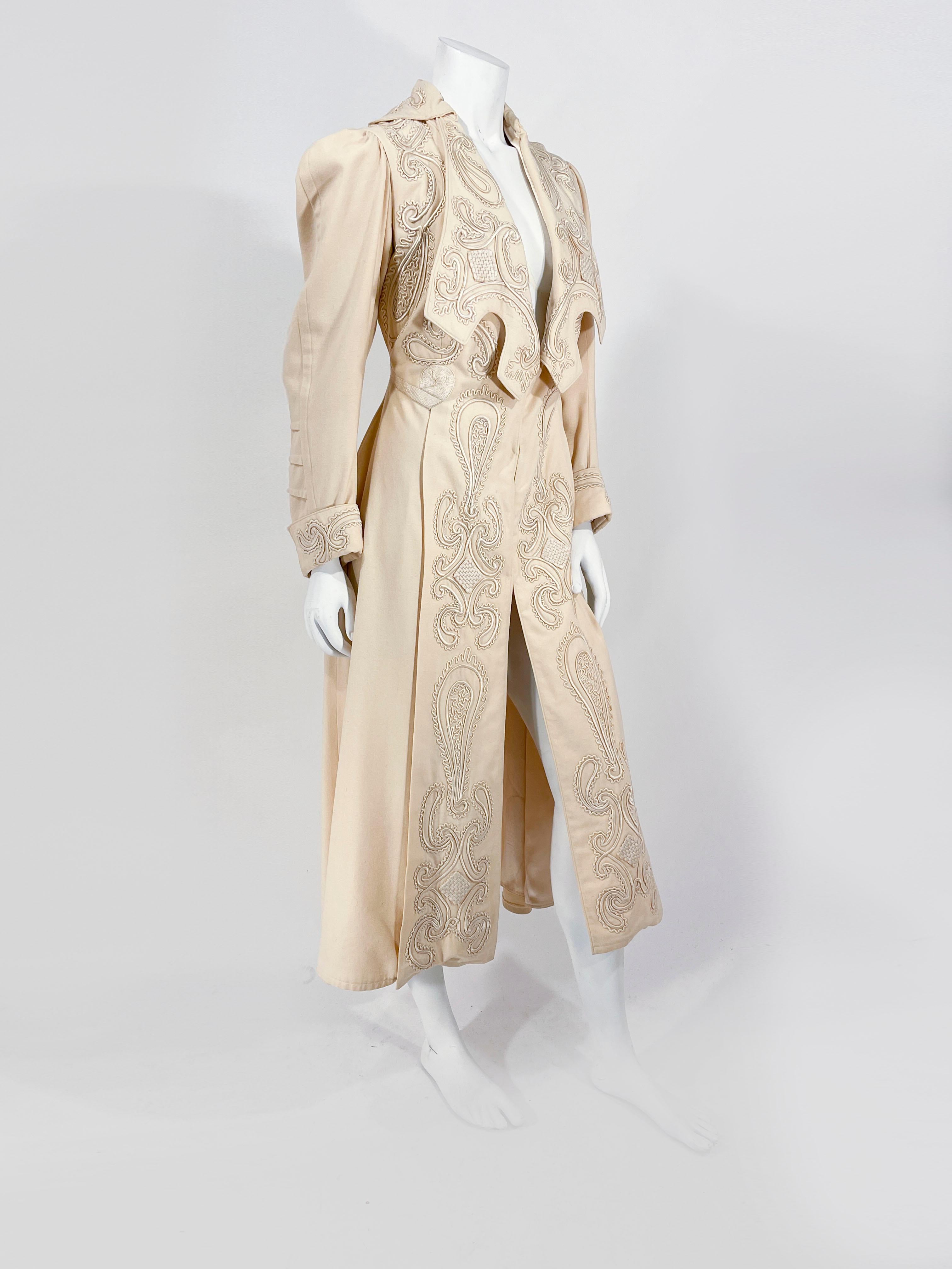 Donna Coates in lana crema edoardiano del 1900 in vendita