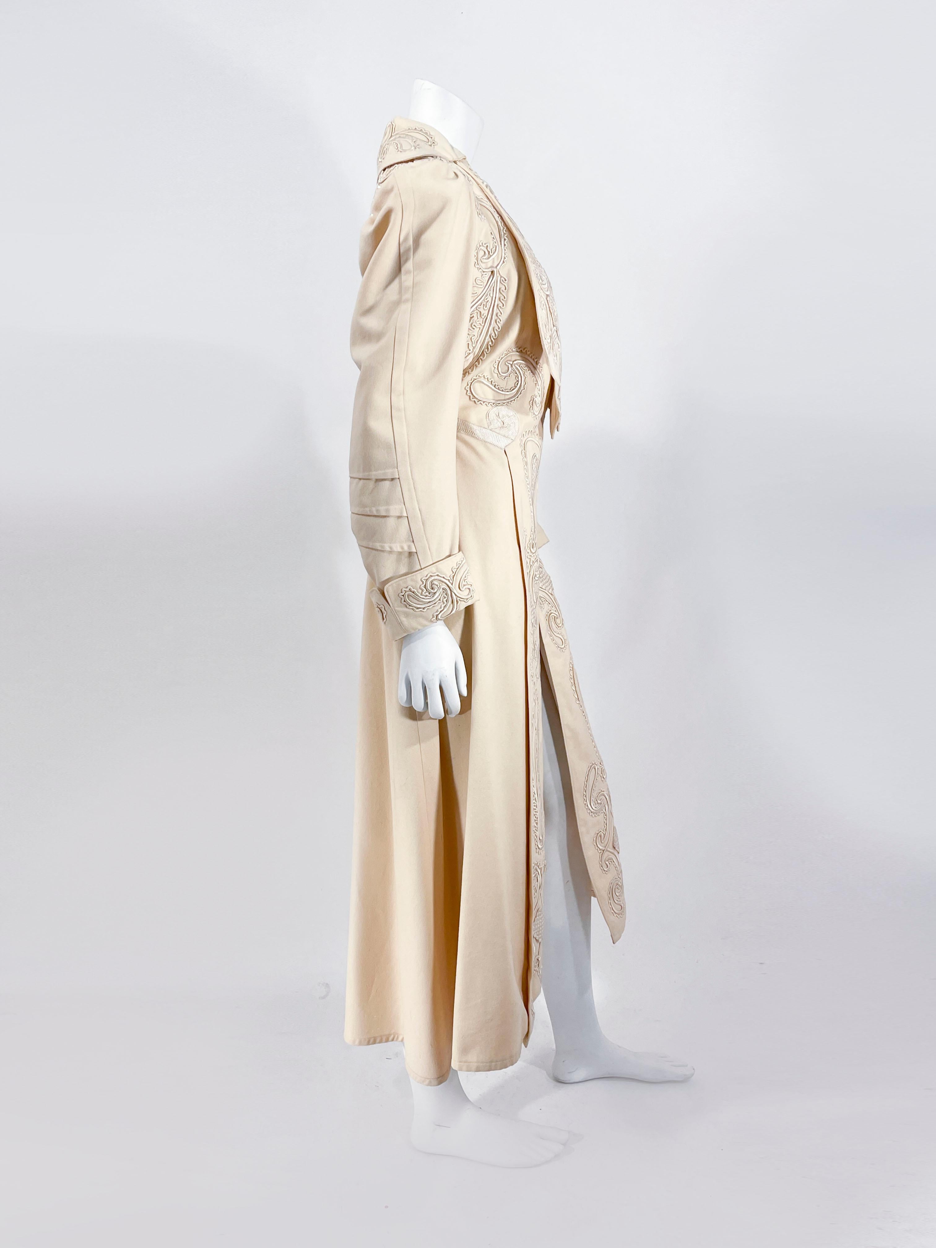 Coates in lana crema edoardiano del 1900 in vendita 1