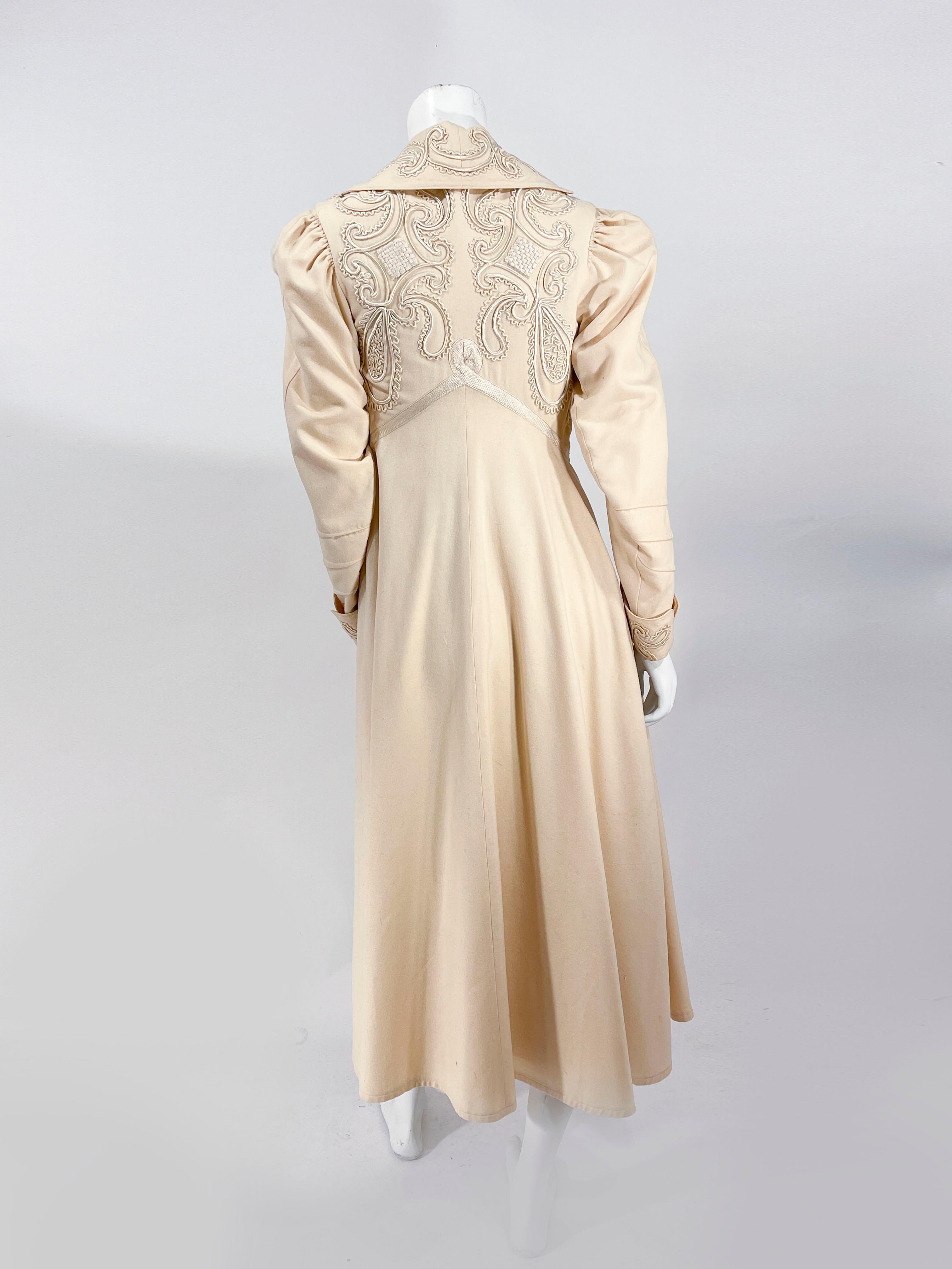 Coates in lana crema edoardiano del 1900 in vendita 2