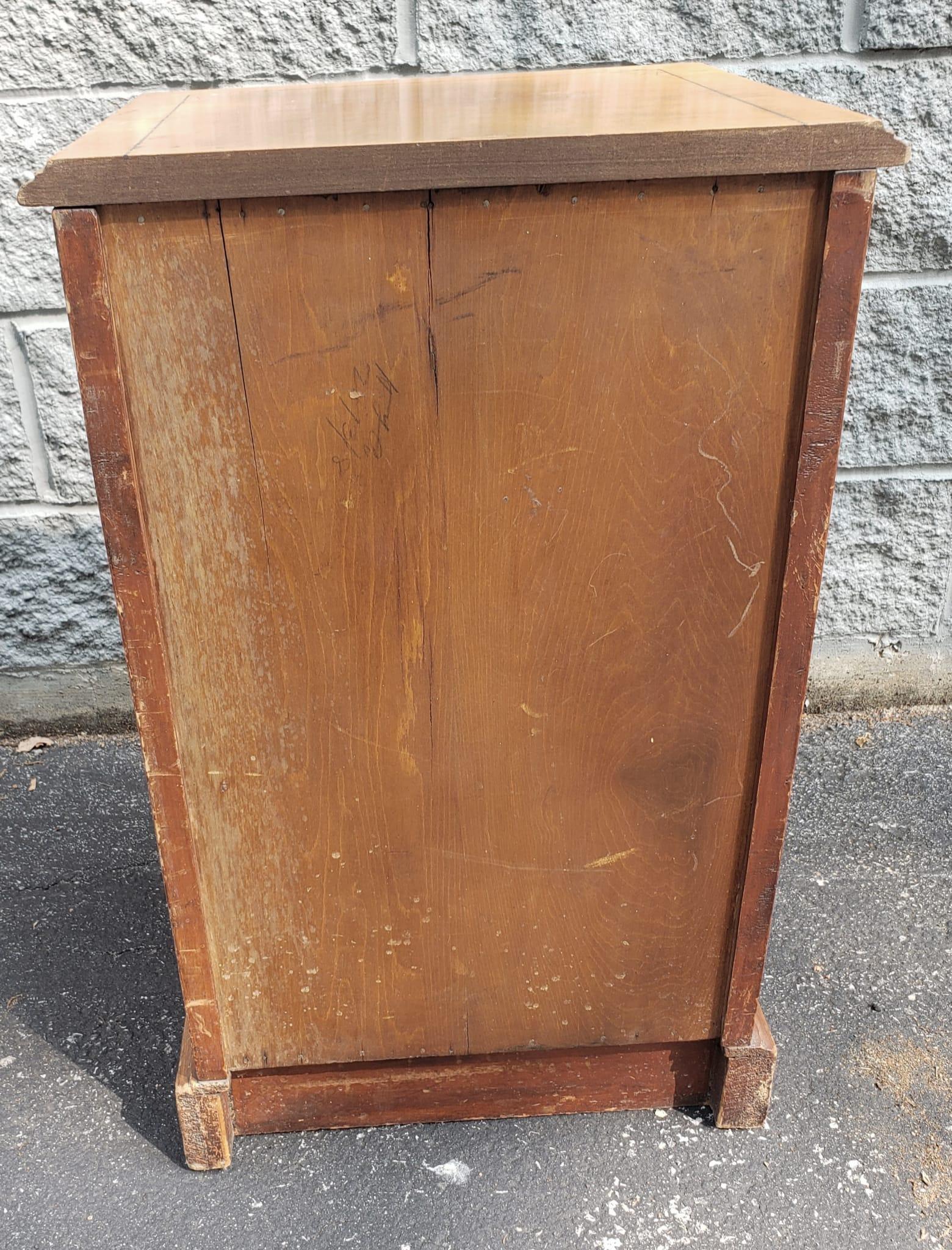 1900s Edwardian Inlaid Maple Side Cabinet In Good Condition For Sale In Germantown, MD
