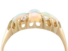 1900s Edwardian Opal and Diamond Yellow Gold Dress Ring