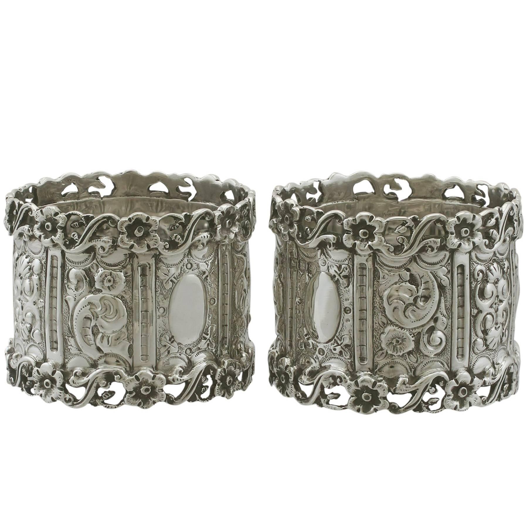 1900s Edwardian Sterling Silver Napkin Rings