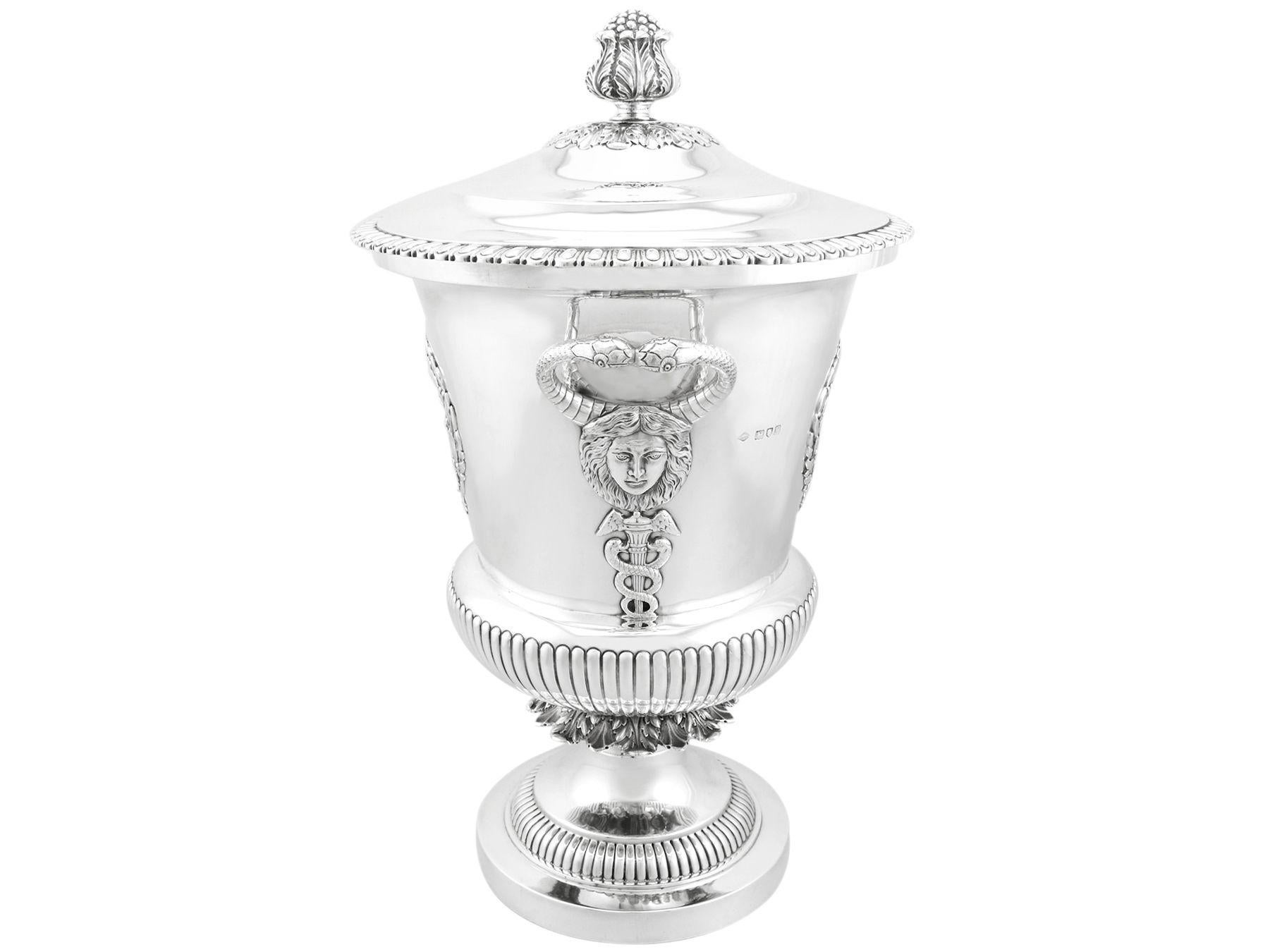 English 1900s Edwardian Sterling Silver Presentation Cup and Cover For Sale
