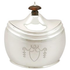 Edwardianische Teedose aus Sterlingsilber von Edward Barnard & Sons Ltd, 1900er Jahre