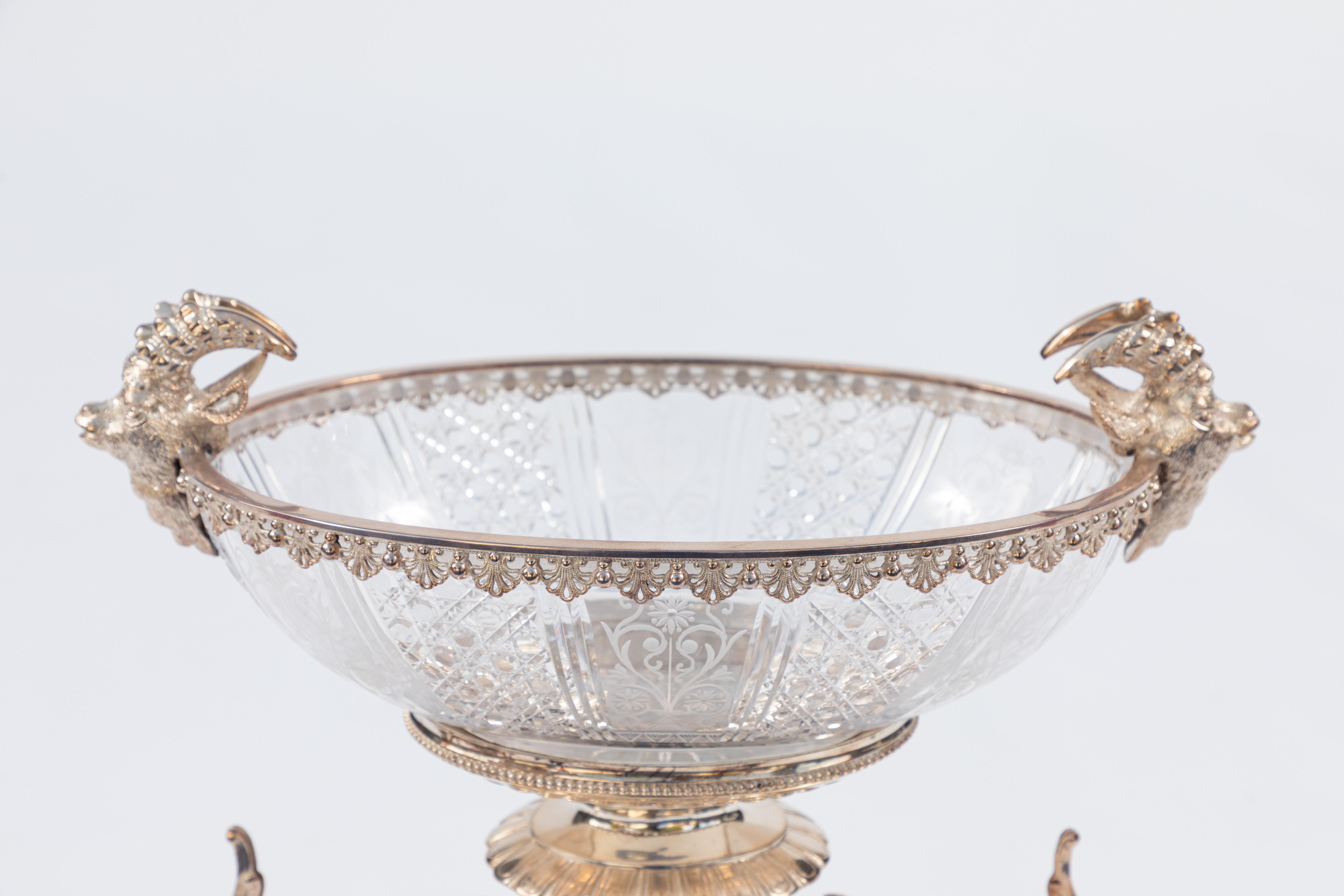 Neoclassical 1900s Elkington and Company Sheffield Silver Centerpiece Bowl