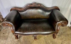 1900’s English Leather Tufted Sofa