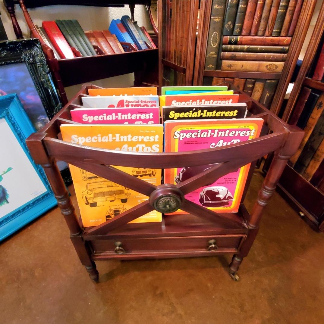 1900s English Mahogany Canterbury/ Magazine Rack/Record Holder In Good Condition For Sale In Waxahachie, TX