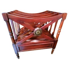 Used 1900s English Mahogany Canterbury/ Magazine Rack/Record Holder