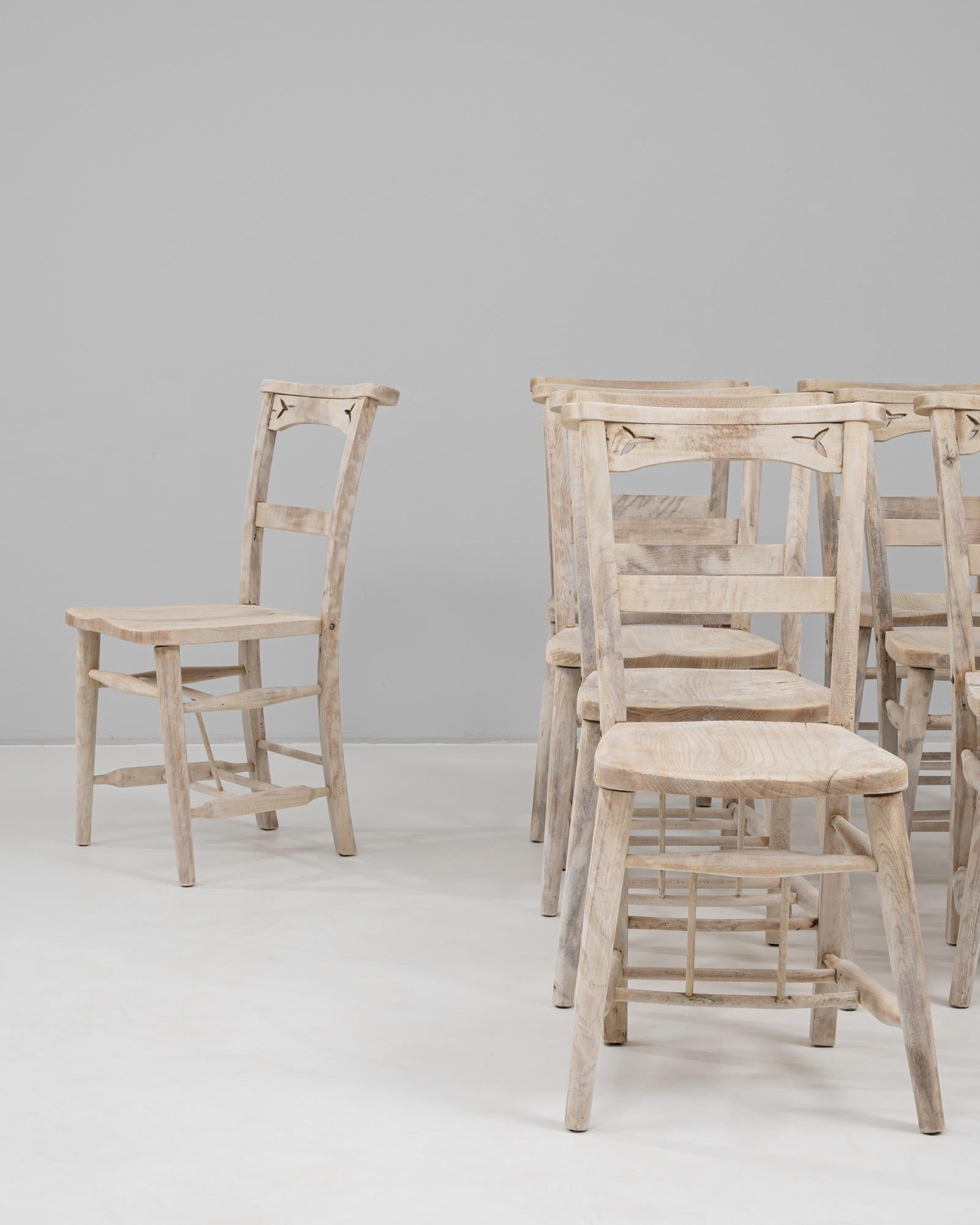 1900s English Set Of Eight Oak Dining Chairs In condizioni buone in vendita a High Point, NC