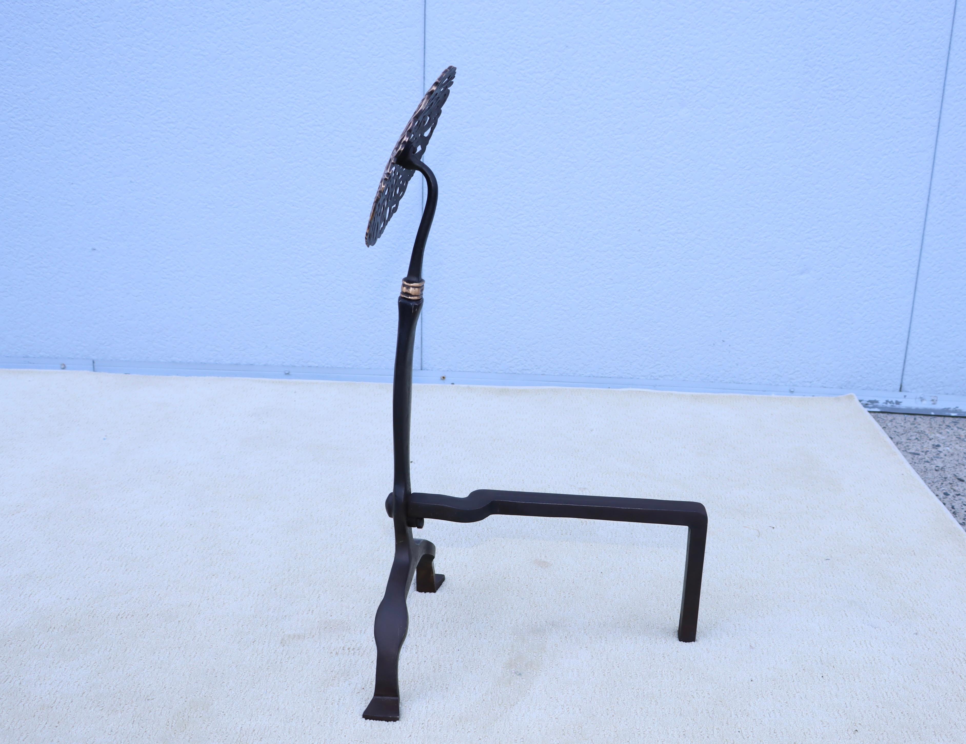 1900's Ernest Gimson Style Brass And Iron Andirons For Sale 5