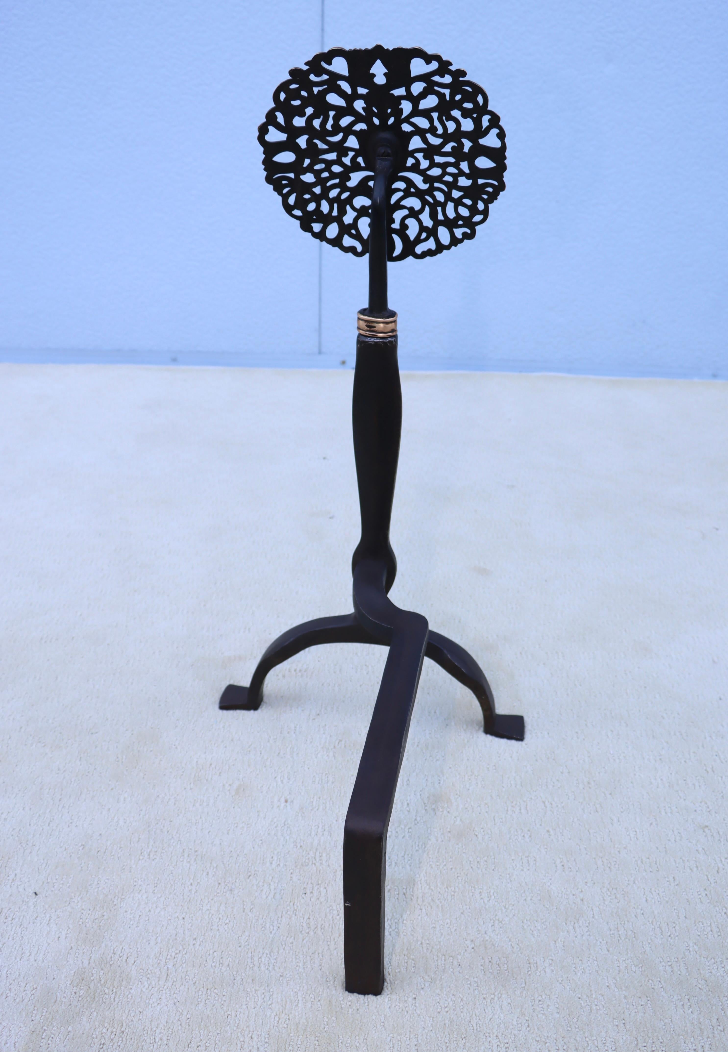 1900's Ernest Gimson Style Brass And Iron Andirons For Sale 6
