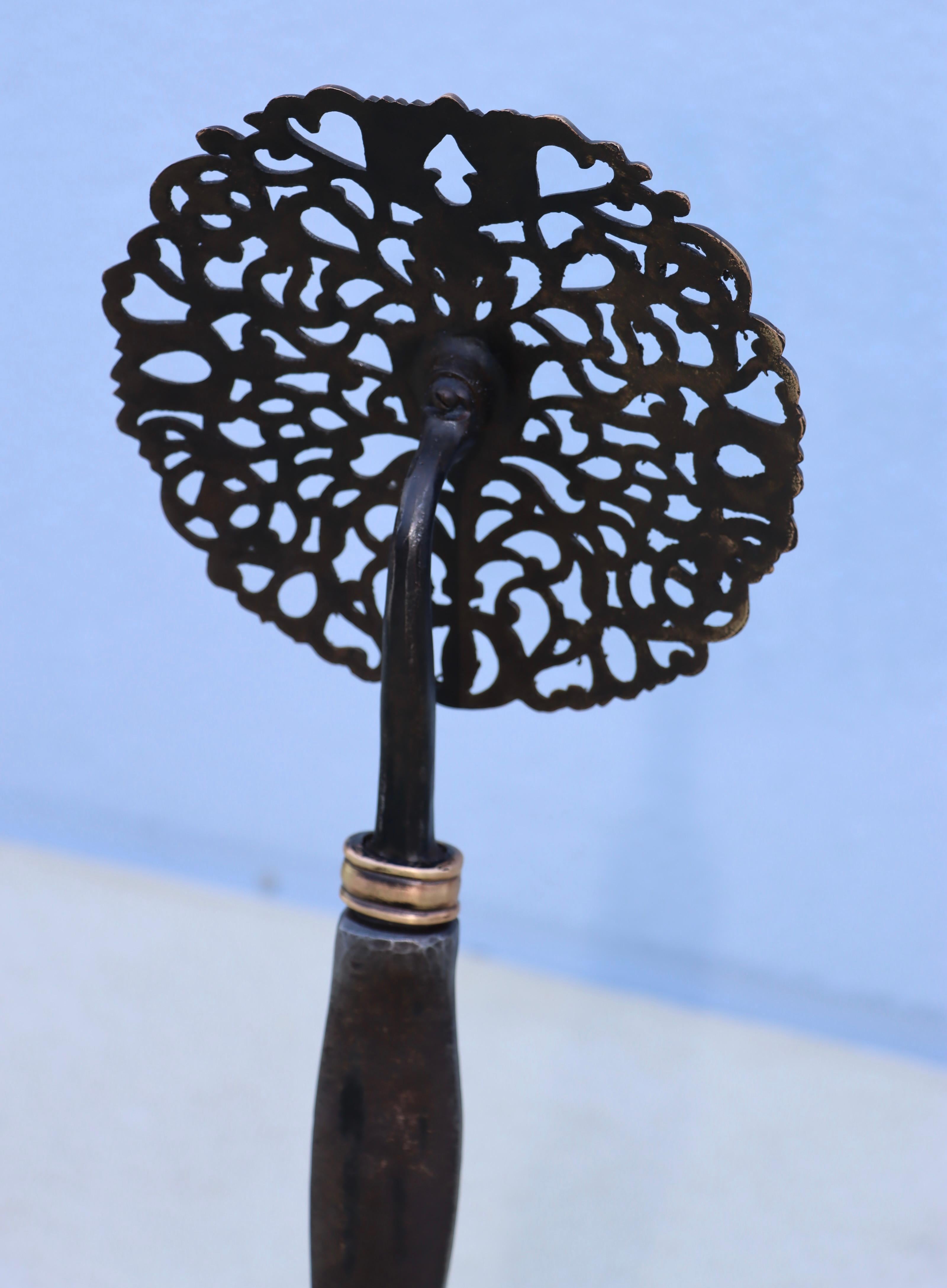 1900's Ernest Gimson Style Brass And Iron Andirons For Sale 10