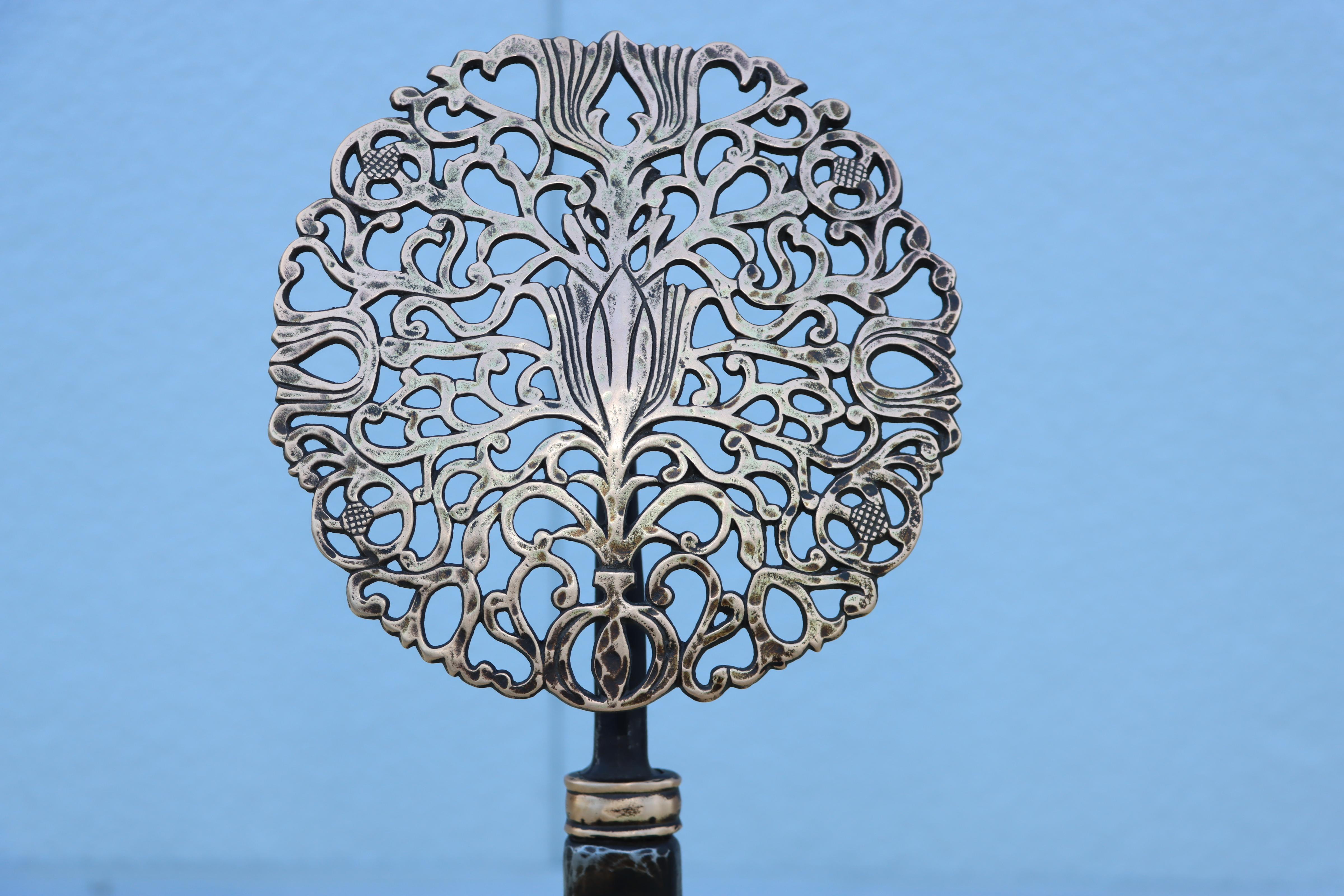 1900's Ernest Gimson Style Brass And Iron Andirons For Sale 11
