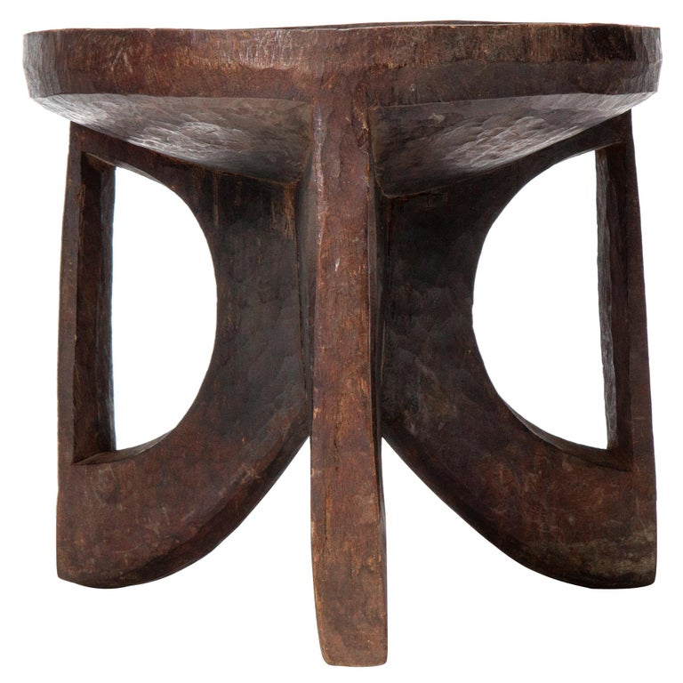 Carved tribal stool, 1900s, offered by WYETH