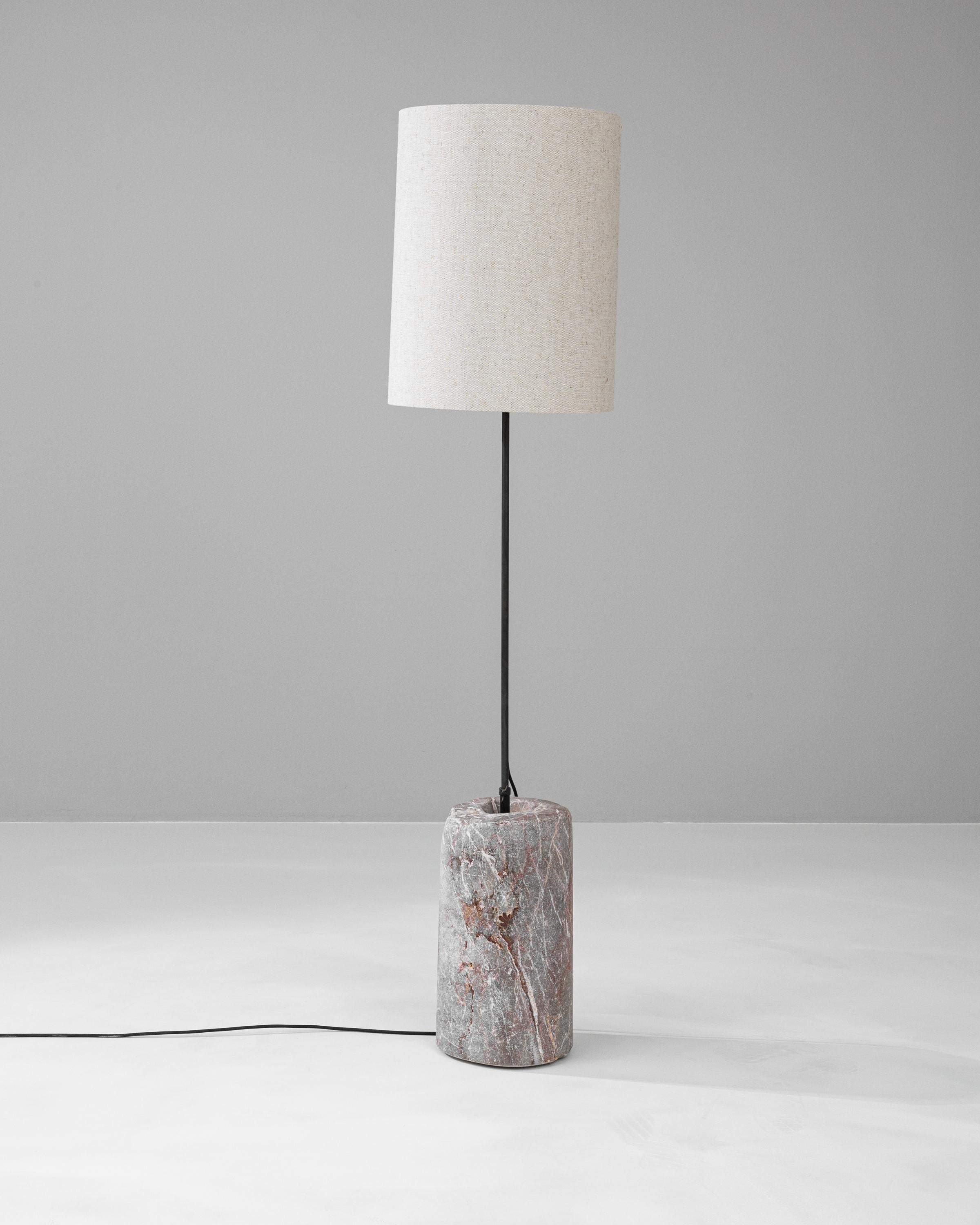 20th Century 1900s European Marble & Metal Floor Lamp For Sale