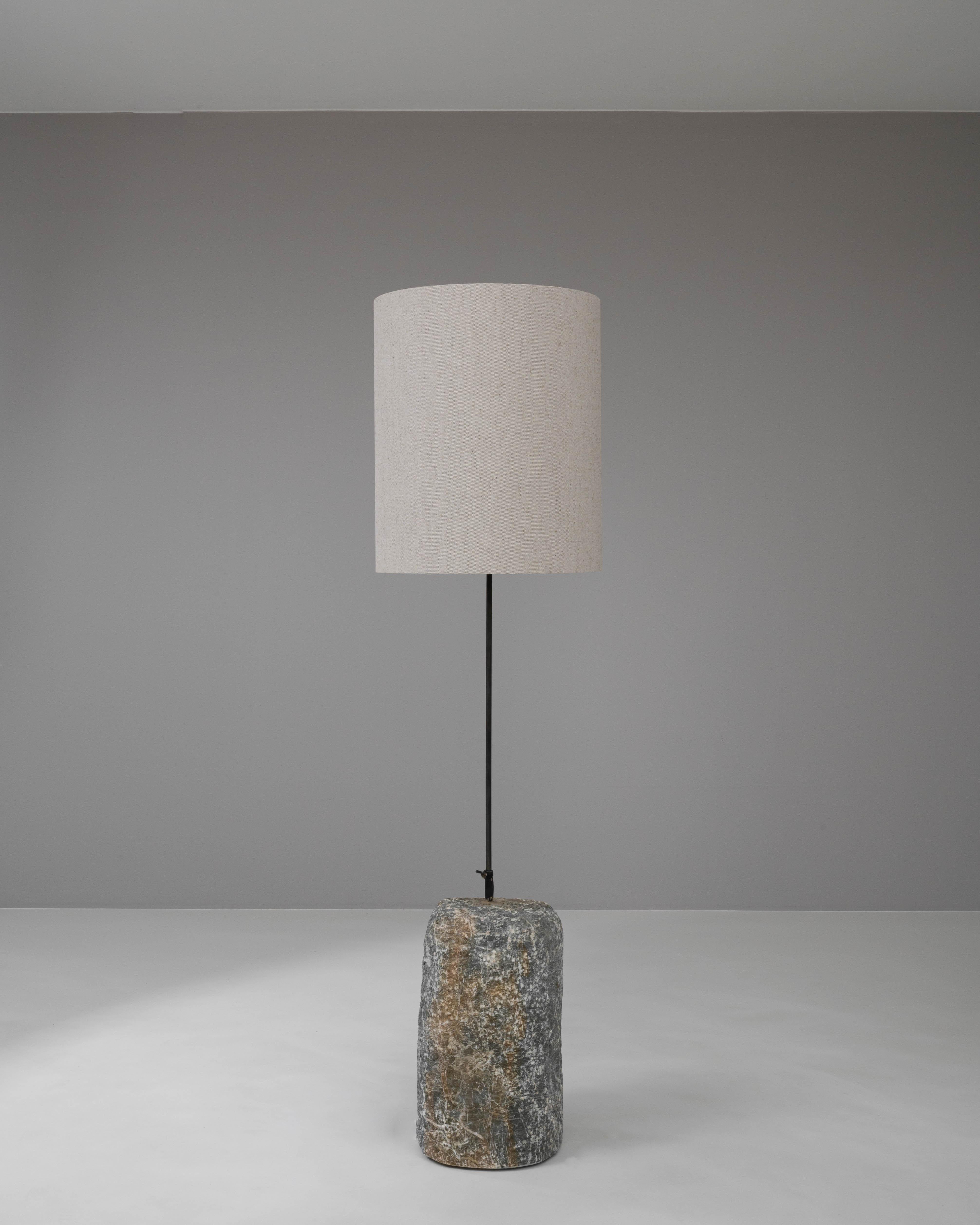 20th Century 1900s European Marble & Metal Floor Lamp For Sale