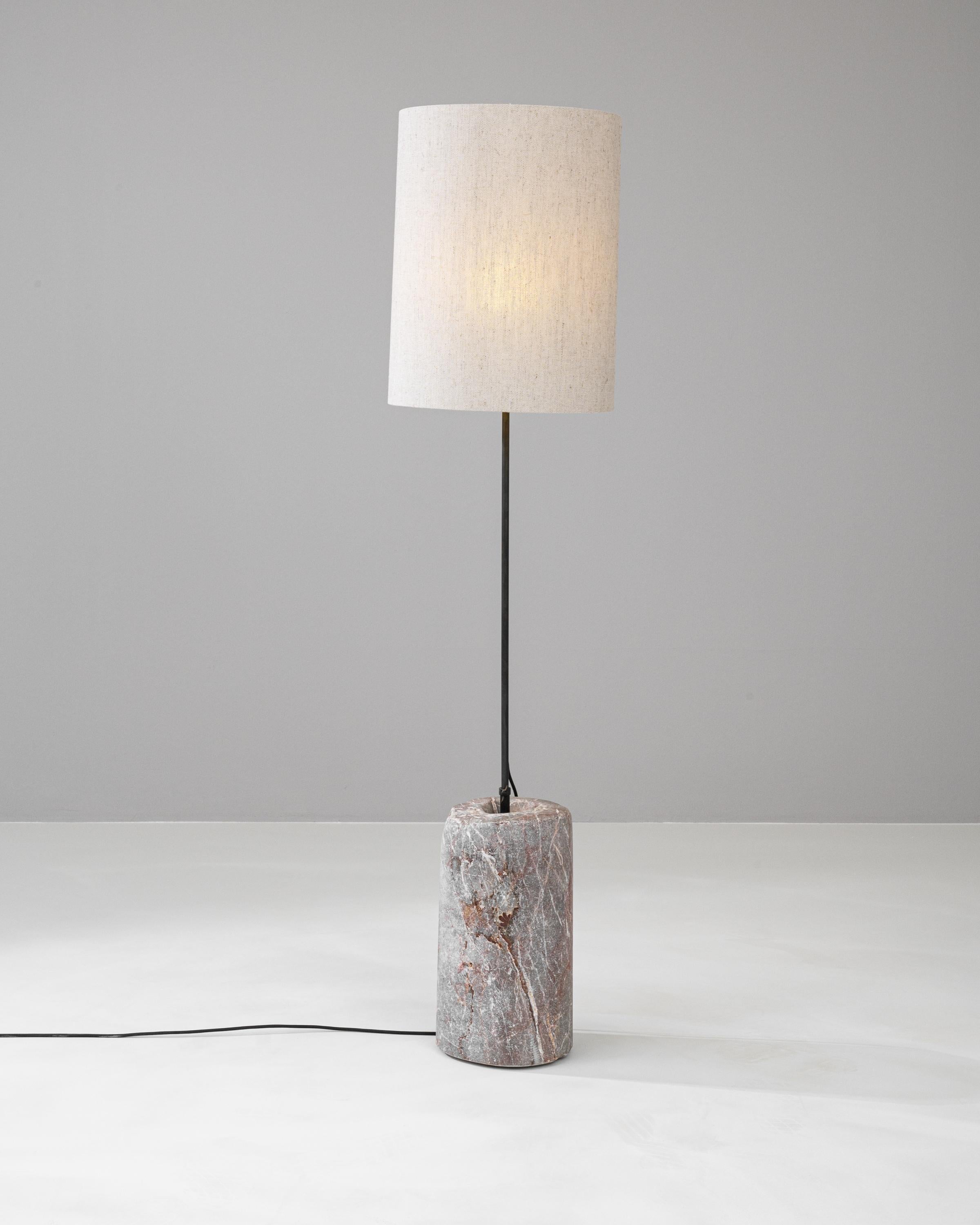 1900s European Marble & Metal Floor Lamp For Sale 1