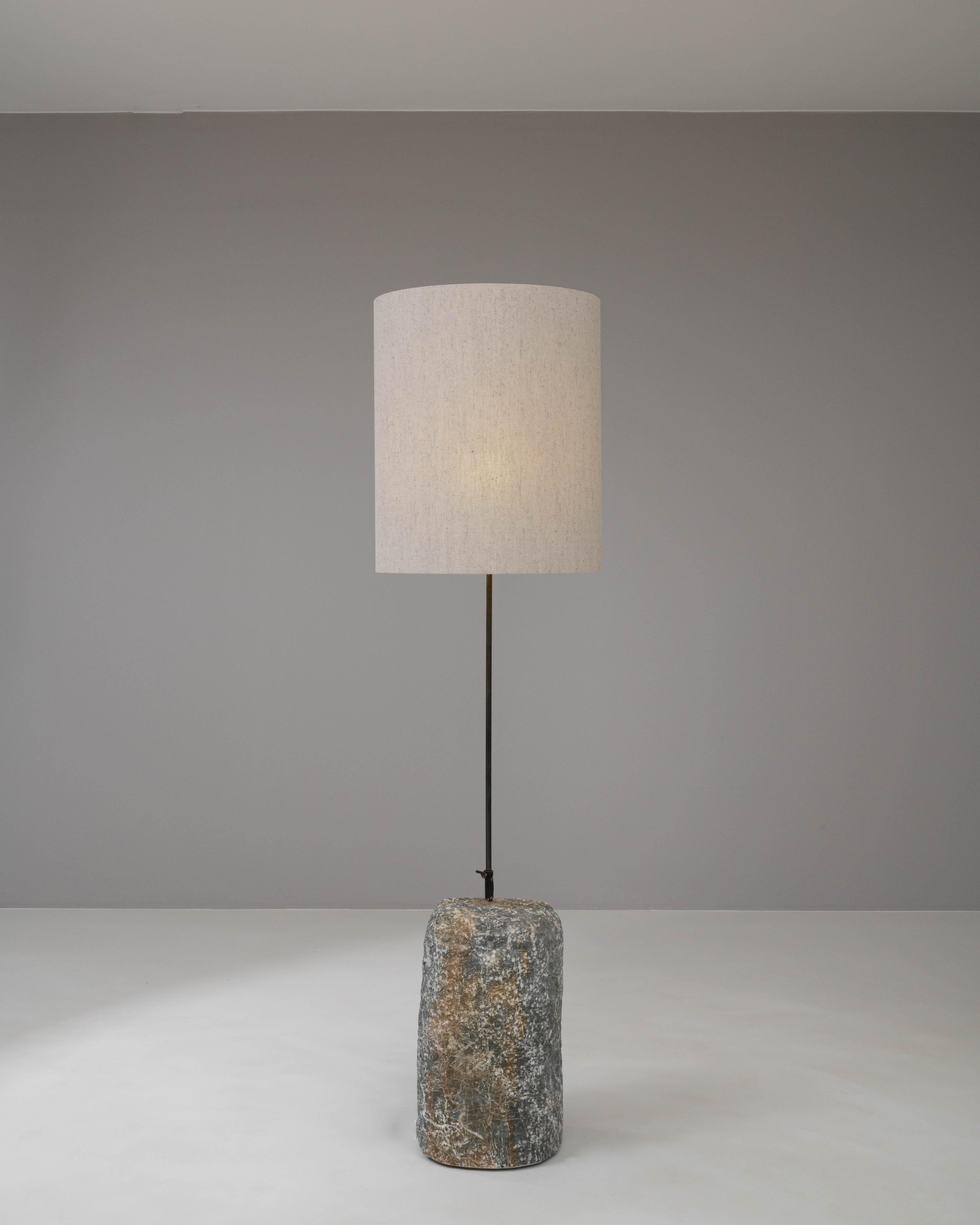 1900s European Marble & Metal Floor Lamp For Sale 1