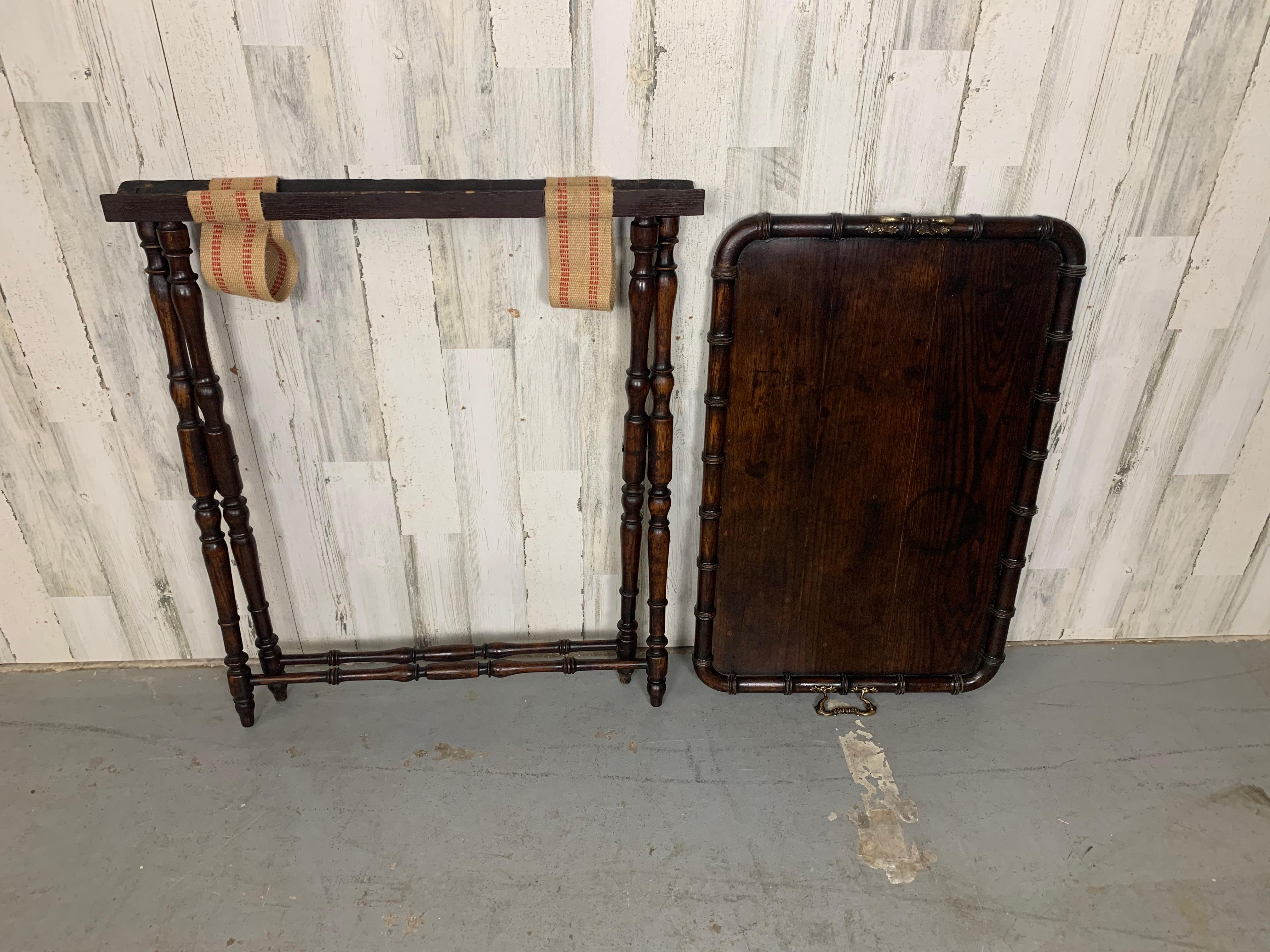 1900's Faux Bamboo Folding Butler Tray For Sale 2