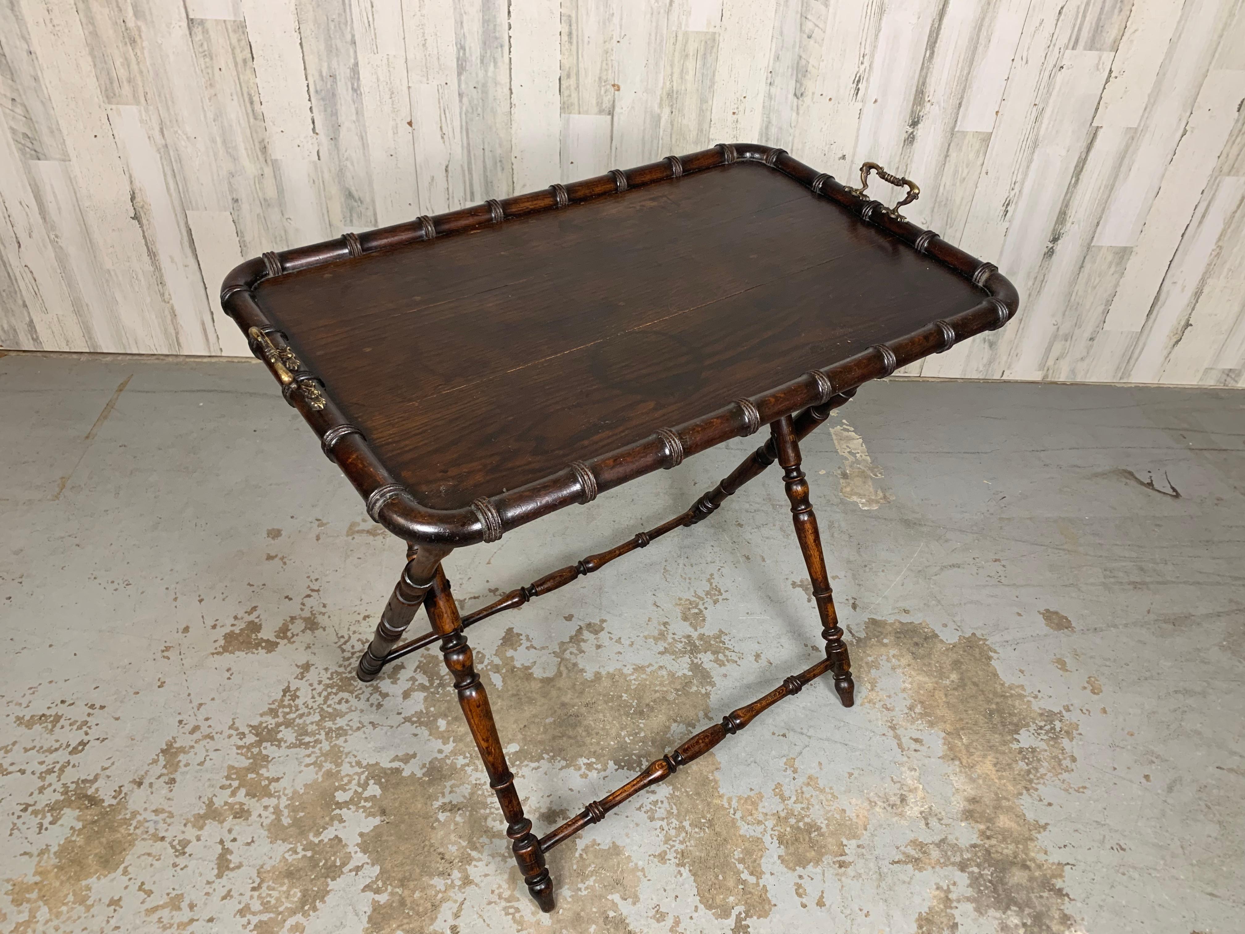 1900's Faux Bamboo Folding Butler Tray For Sale 6
