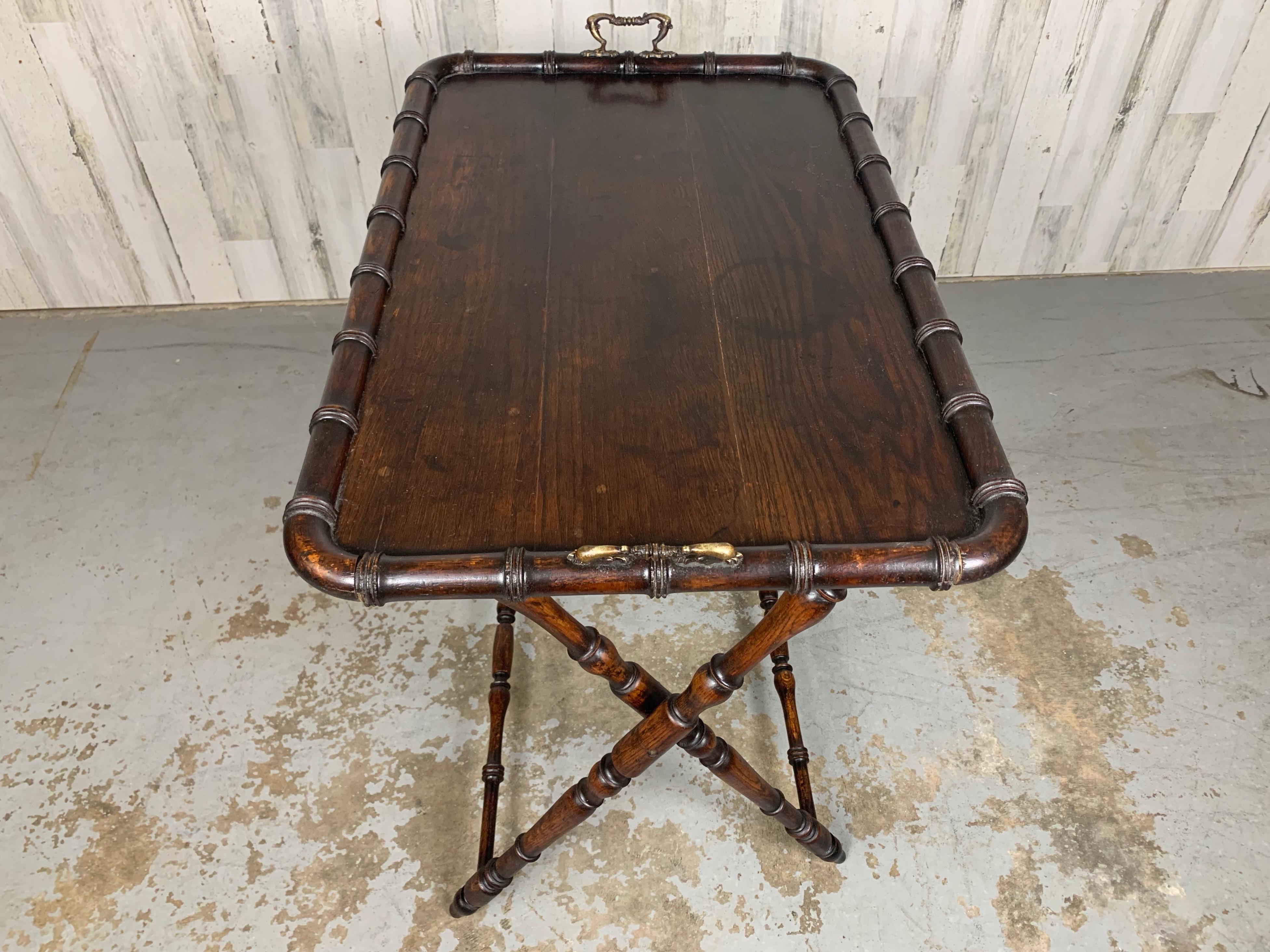 20th Century 1900's Faux Bamboo Folding Butler Tray For Sale