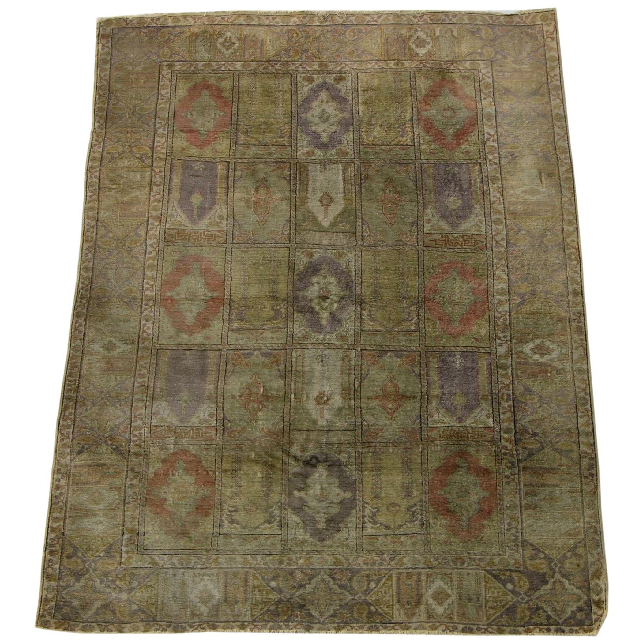 Tappeto antico in seta turca con preghiera del 1900 - 5'5'' X 3'10'' in vendita