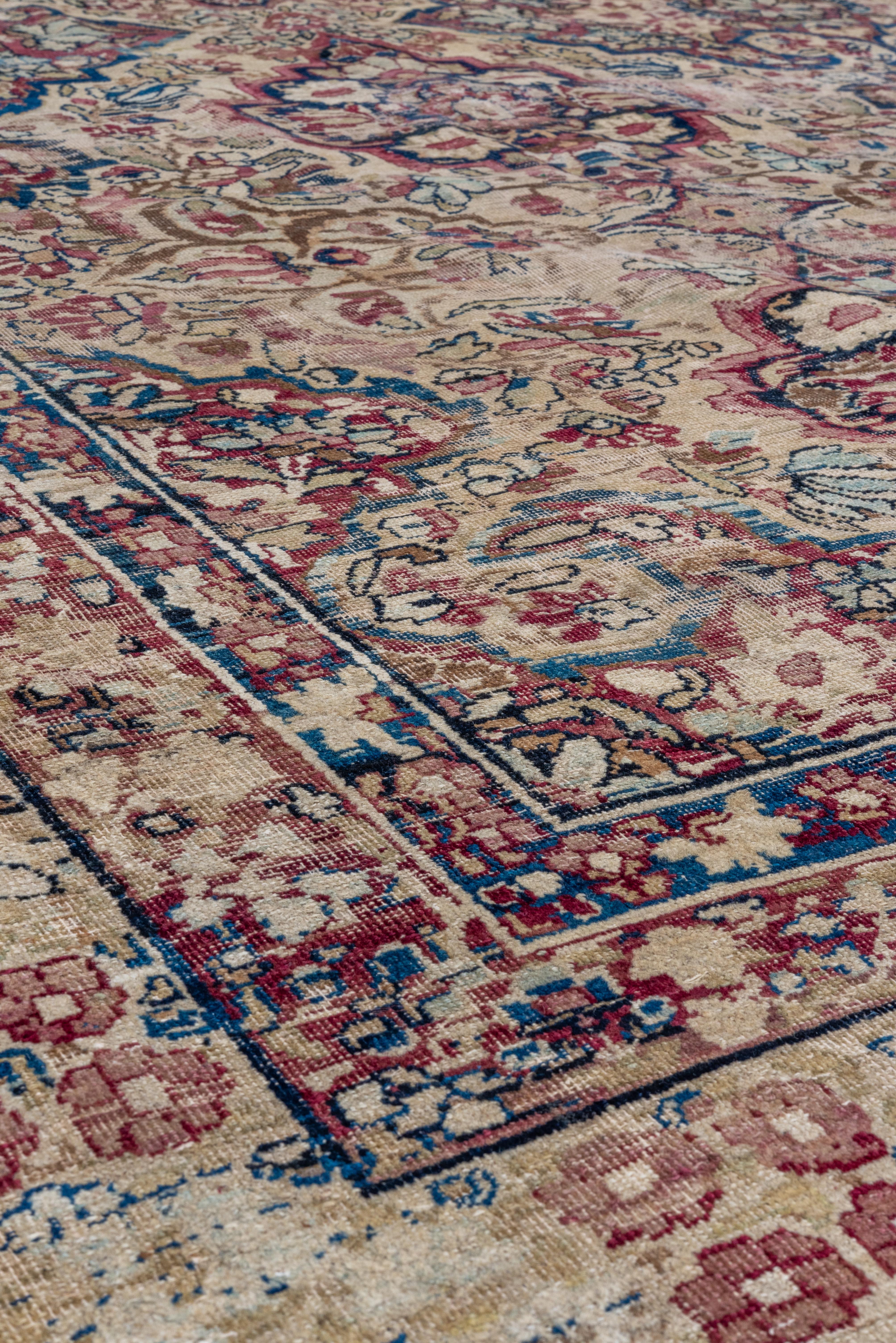Kirman 1900s Finely Woven Persian Lavar Kerman Rug, Allover Field For Sale