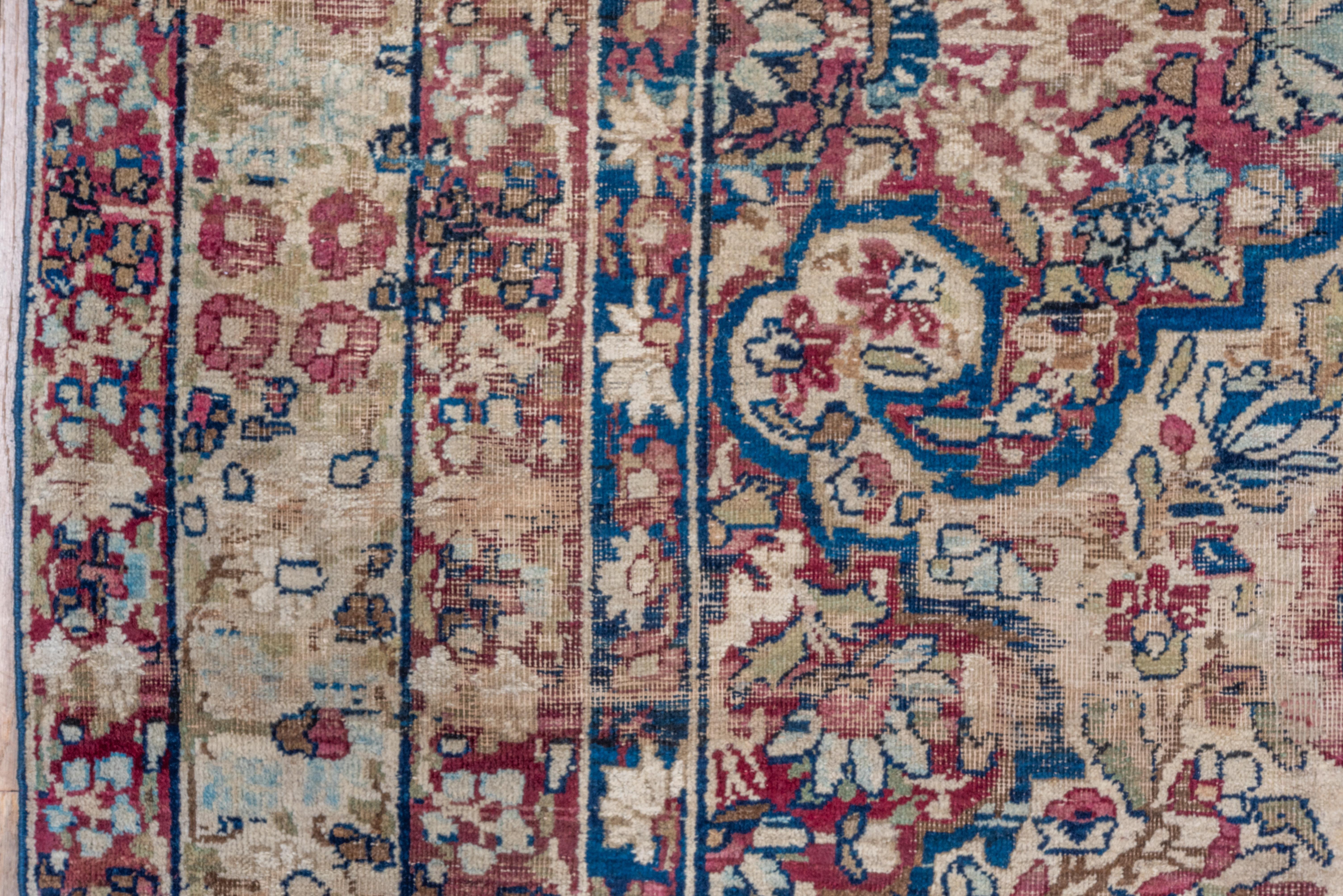 Wool 1900s Finely Woven Persian Lavar Kerman Rug, Allover Field For Sale
