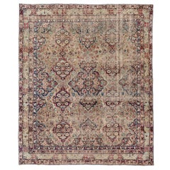Fein gewebter persischer Lavar Kerman-Teppich aus den 1900er Jahren, Allover Field