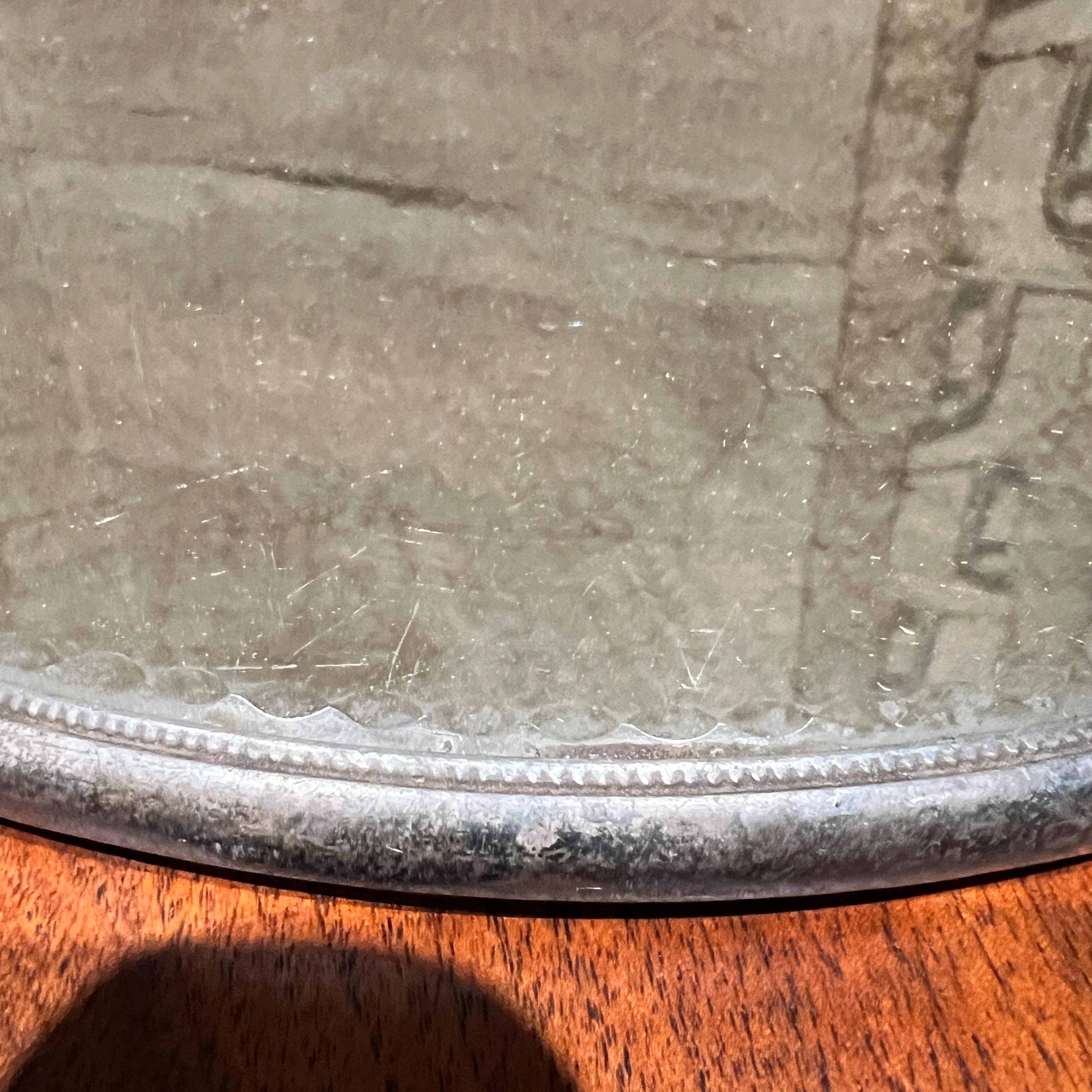 1900s Forbes Plata Bandeja Redonda Meseta Espejo Victoriano siglo XX en venta