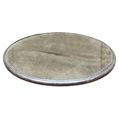 1900s Forbes Silver Round Tray Victorian Mirror Plateau