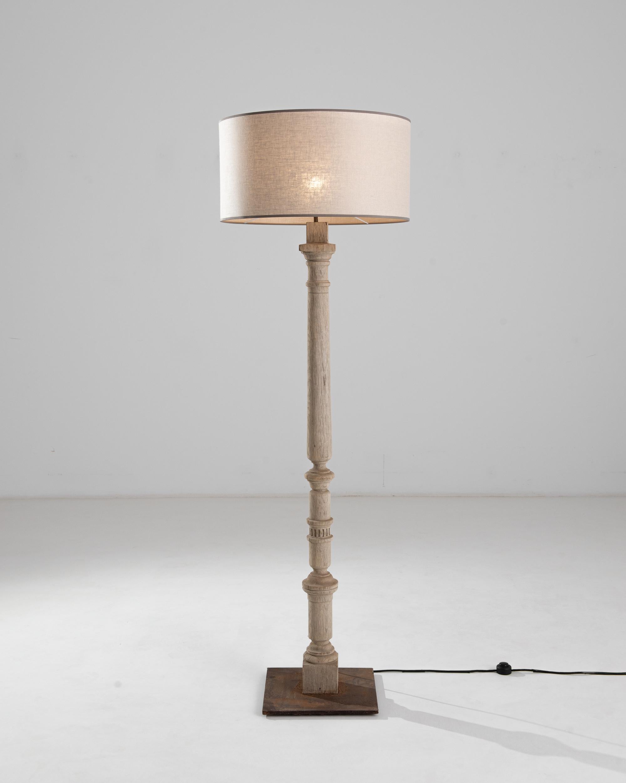 20th Century 1900s France Bleached Oak Floor Lamp