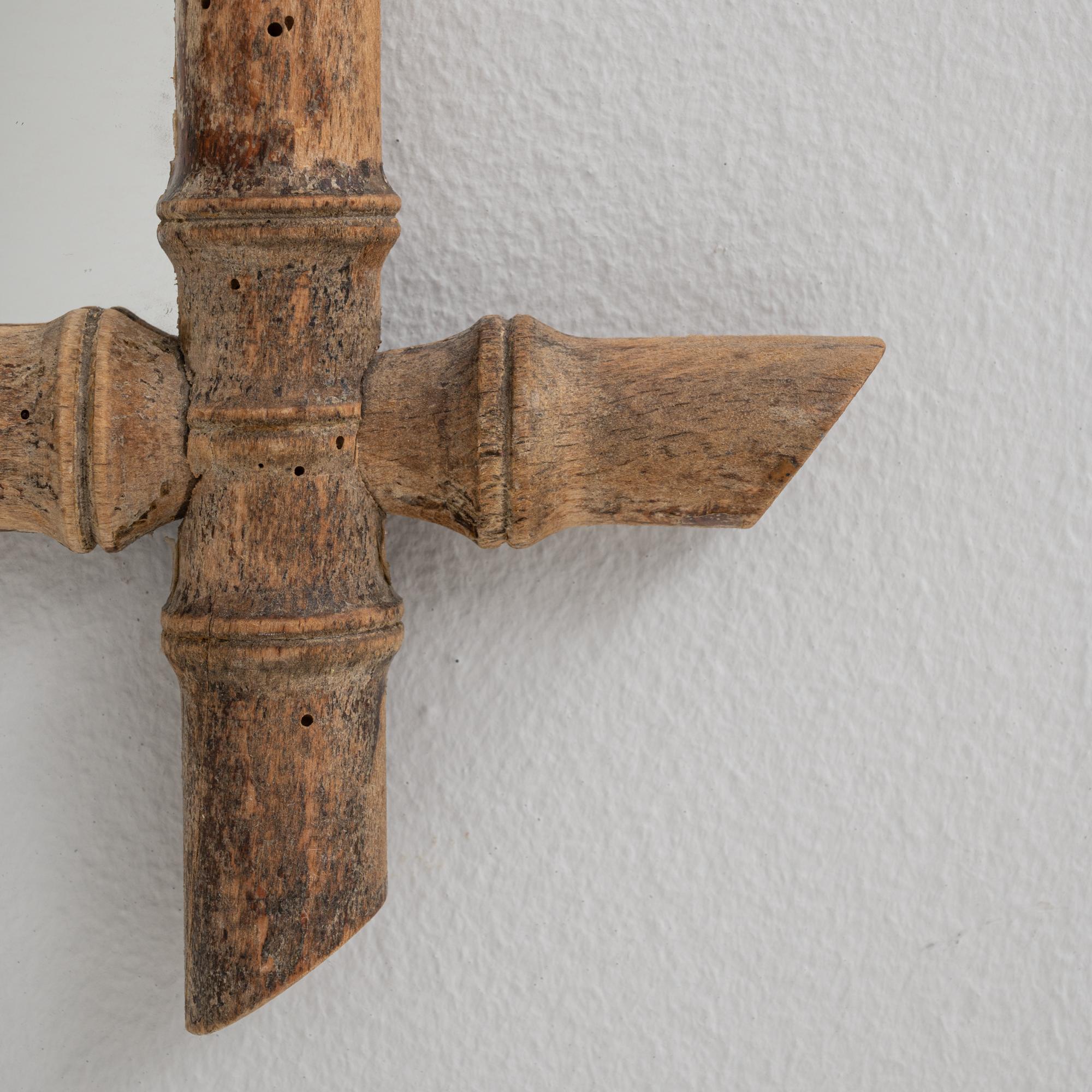 Espejo de bambú de imitación de Francia de 1900 en venta 5