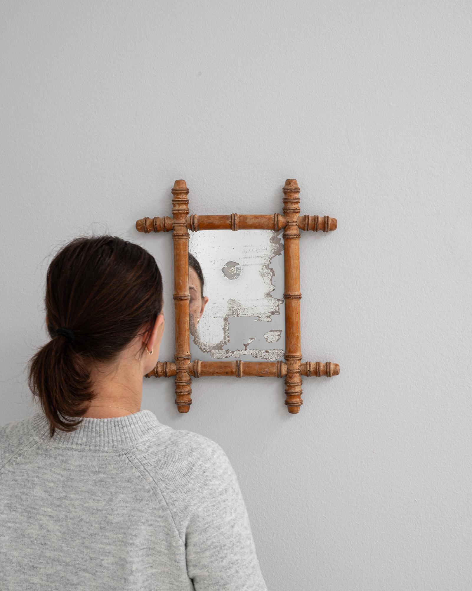 Francese Specchio in finto bambù francese del 1900 in vendita