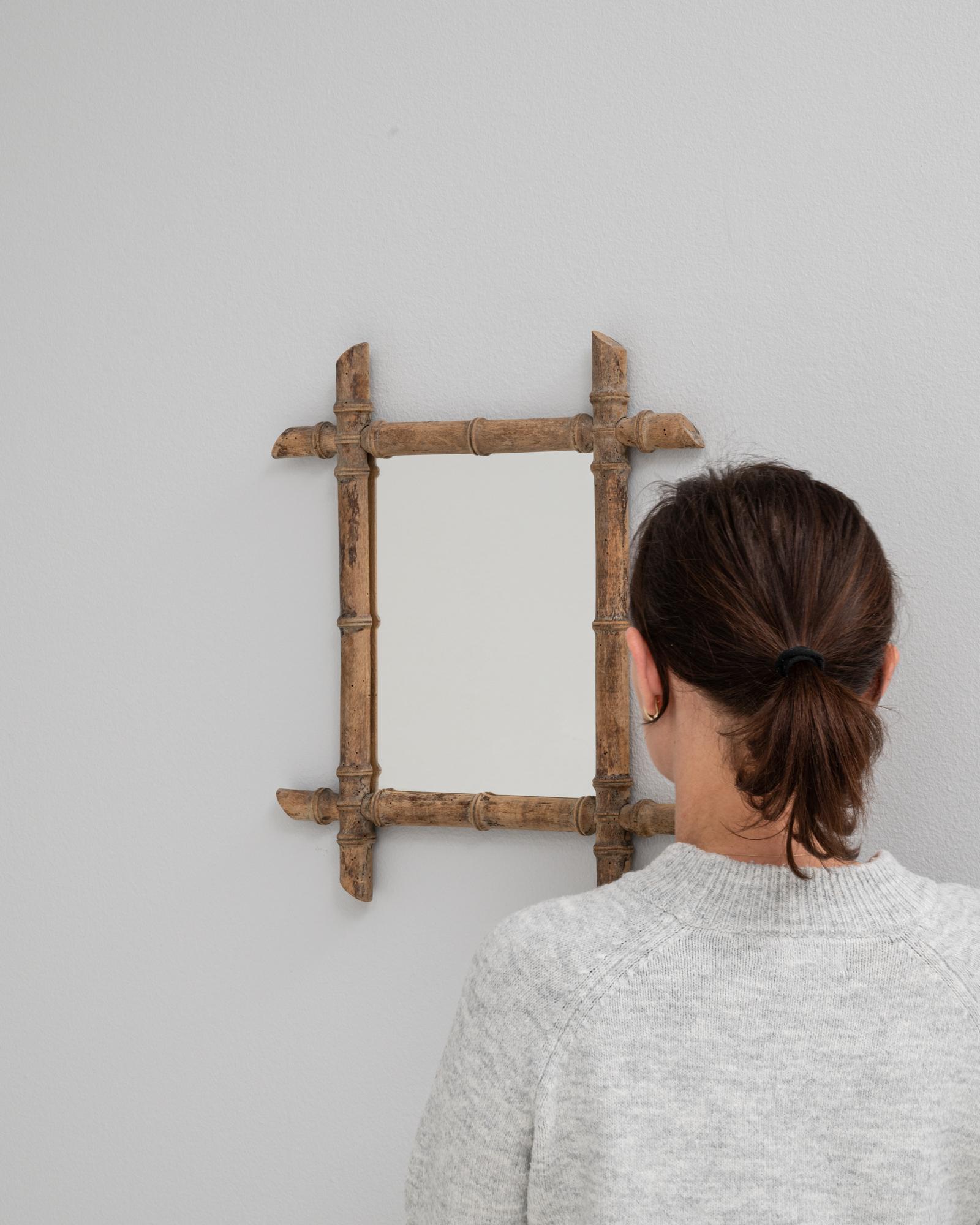 Espejo de bambú de imitación de Francia de 1900 siglo XX en venta