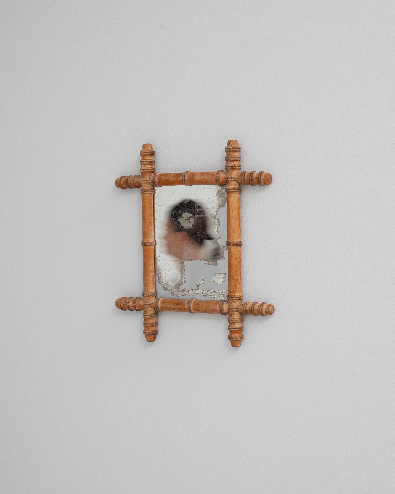 Finto bambù Specchio in finto bambù francese del 1900 in vendita