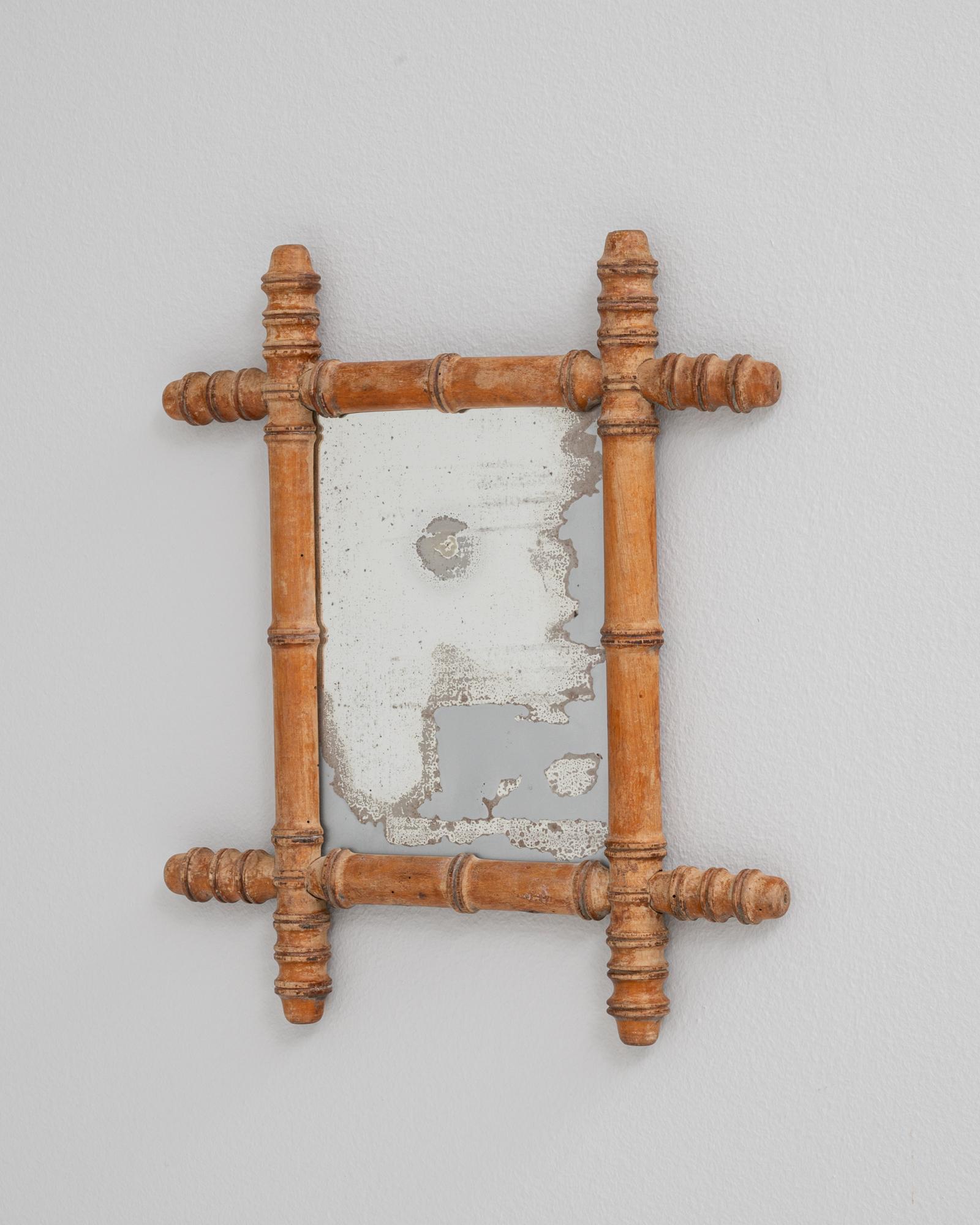 Specchio in finto bambù francese del 1900 in vendita 1