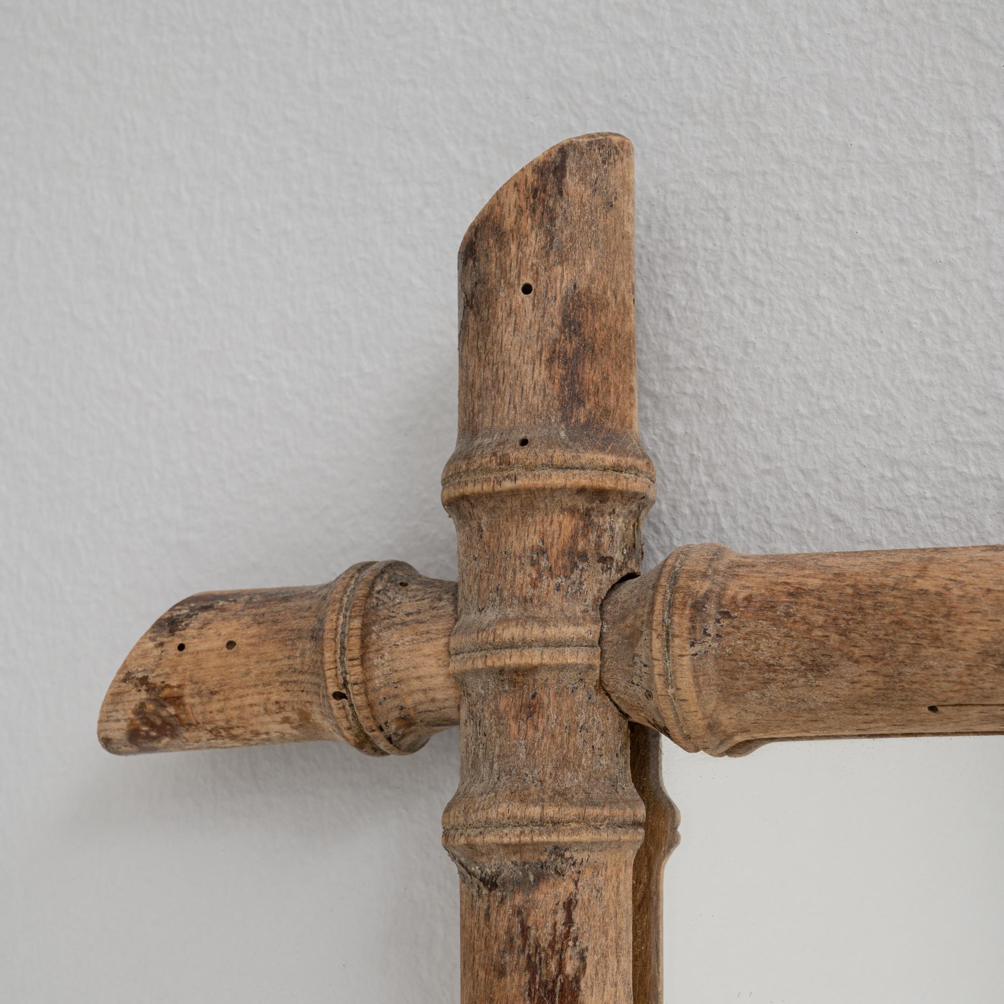 Espejo de bambú de imitación de Francia de 1900 en venta 4