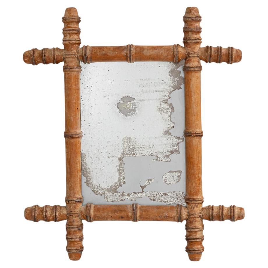 Specchio in finto bambù francese del 1900