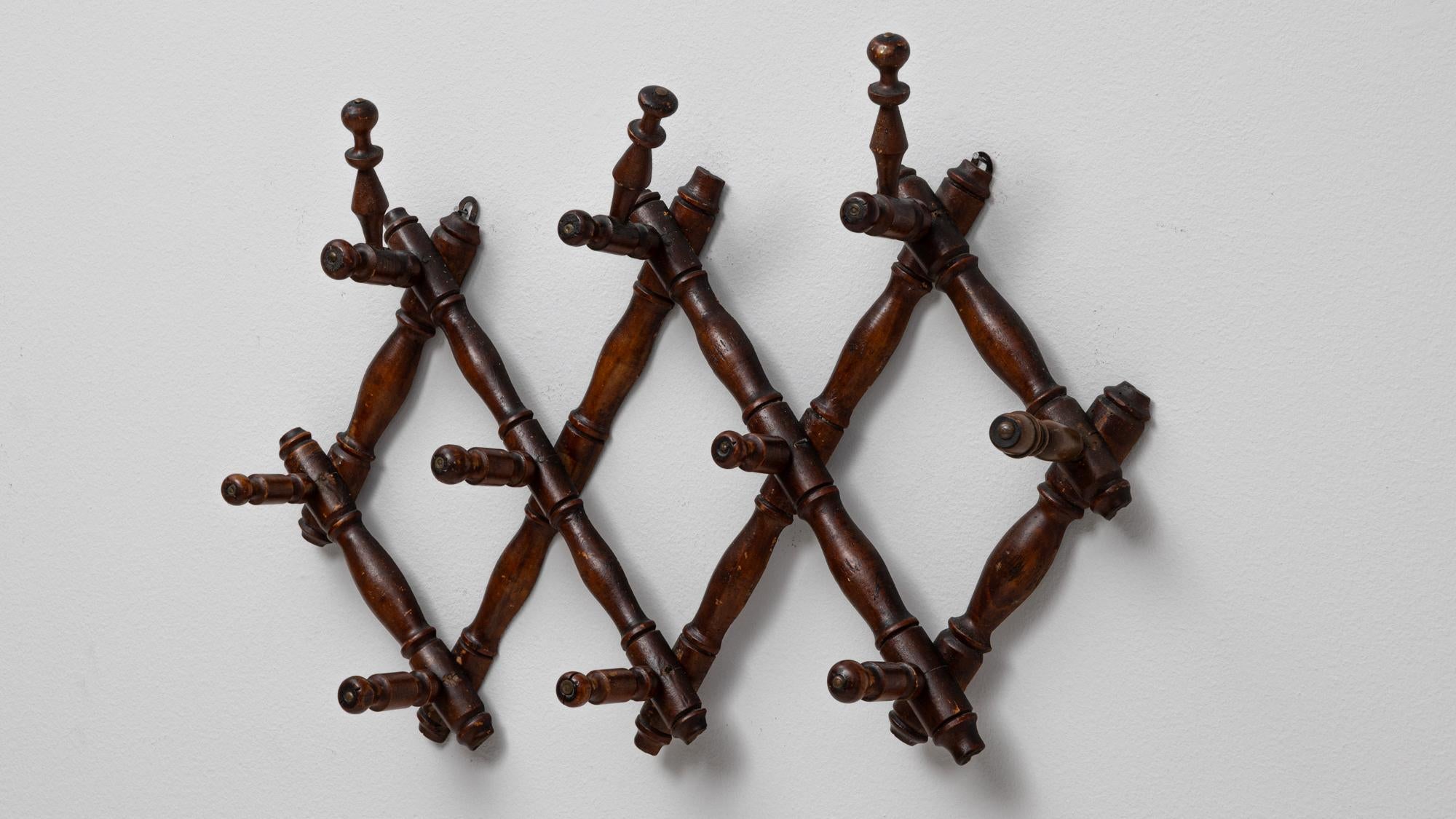 Appendiabiti da parete in finto bambù francese del 1900 1