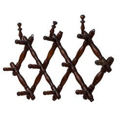 Antique 1900s France Faux Bamboo Wall Hanger