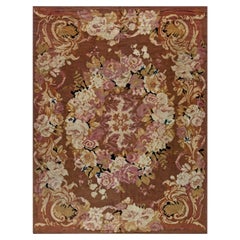 1900s French Aubusson Floral Handmade Wool Rug