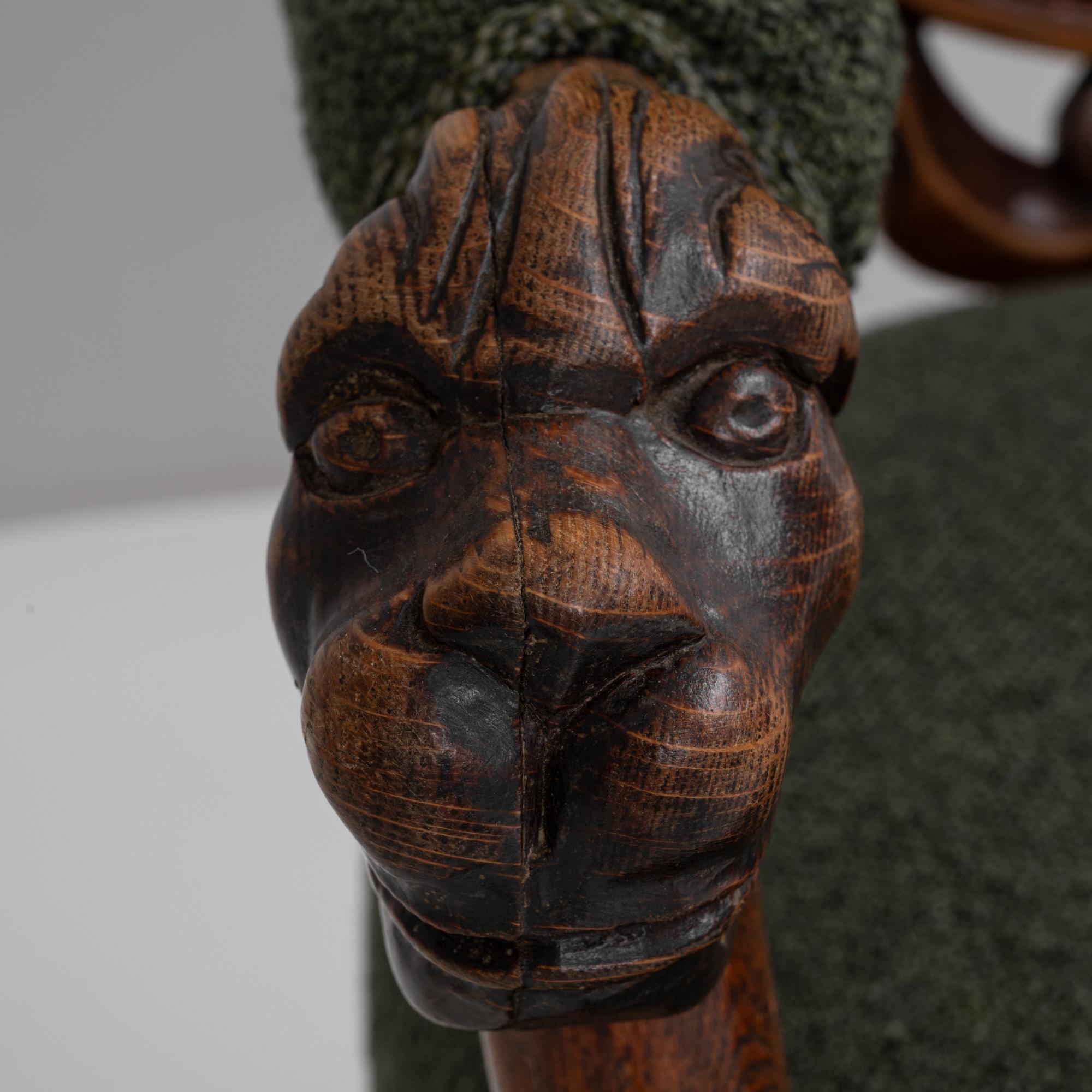 Poltrona barocca francese del 1900 in Oak con cuscini imbottiti in vendita 7