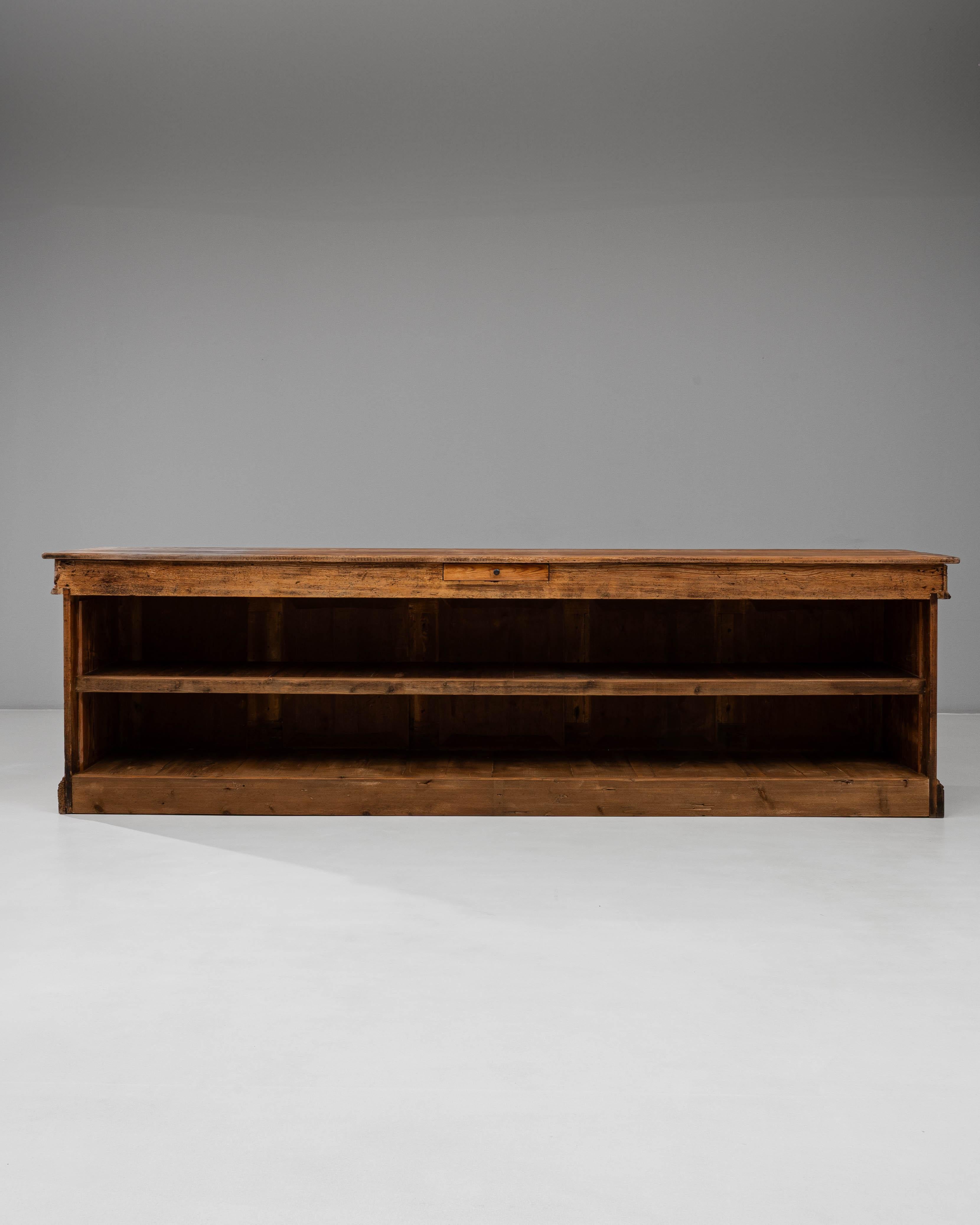 Mostrador de tienda de madera provincial belga francés de 1900 de Emile Lambot, Châtelet en venta 6