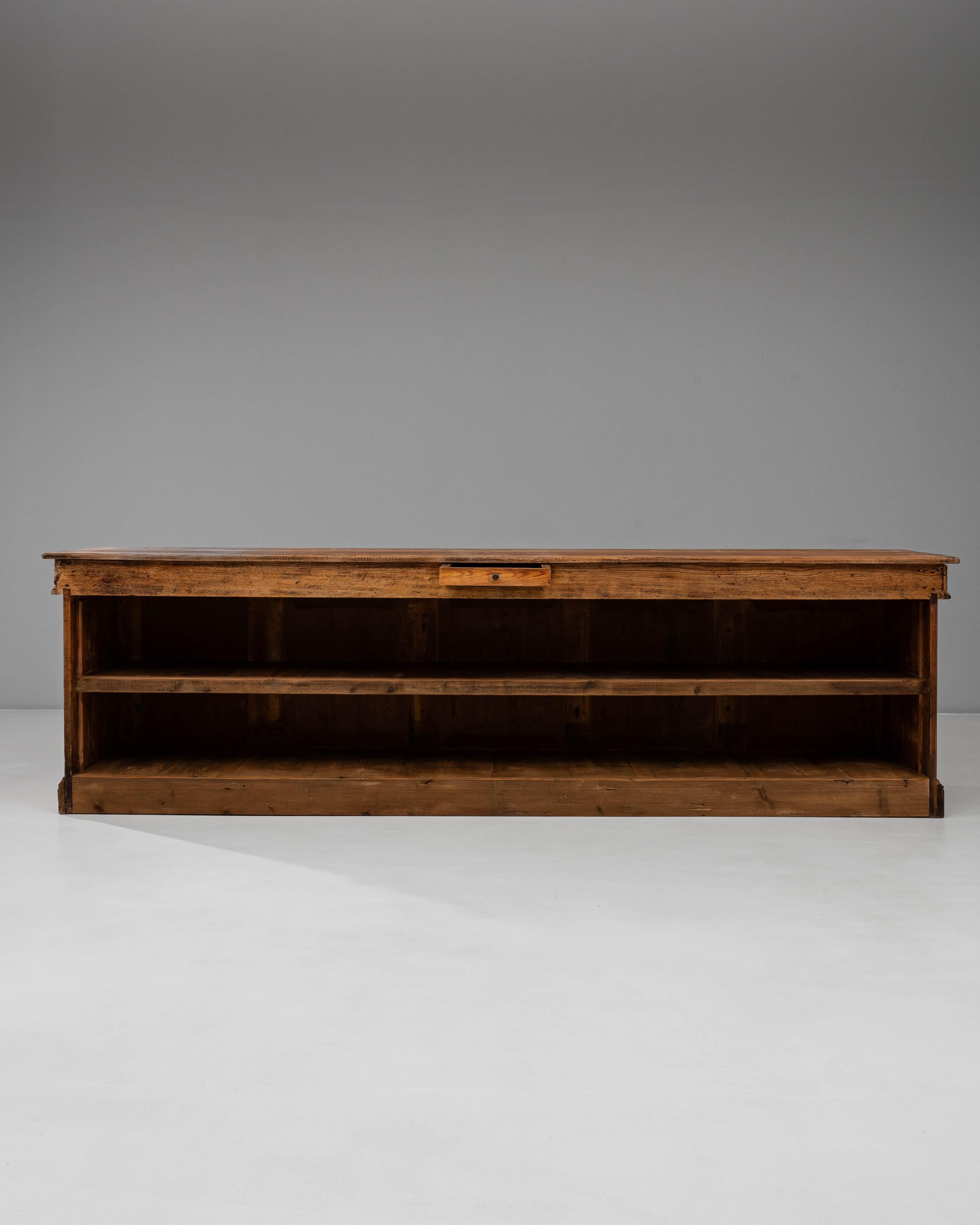 Mostrador de tienda de madera provincial belga francés de 1900 de Emile Lambot, Châtelet en venta 7