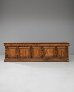 1900s French Belgian Provincial Wooden Shop Counter by Emile Lambot, Châtelet